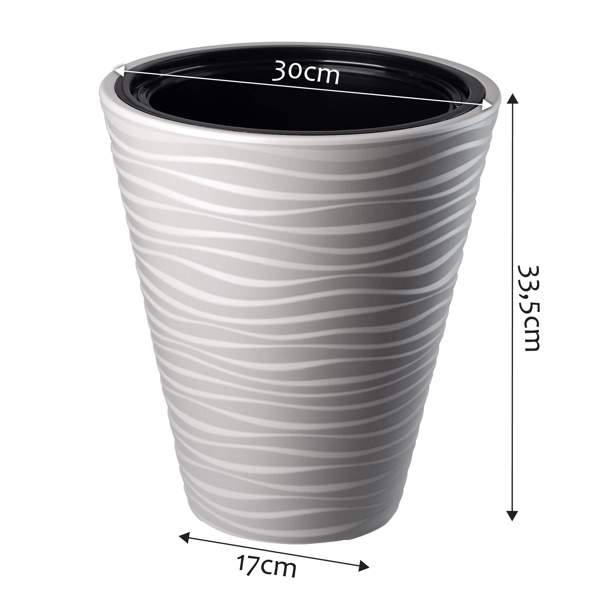 Doniczka okrągła Temara 30 cm szara