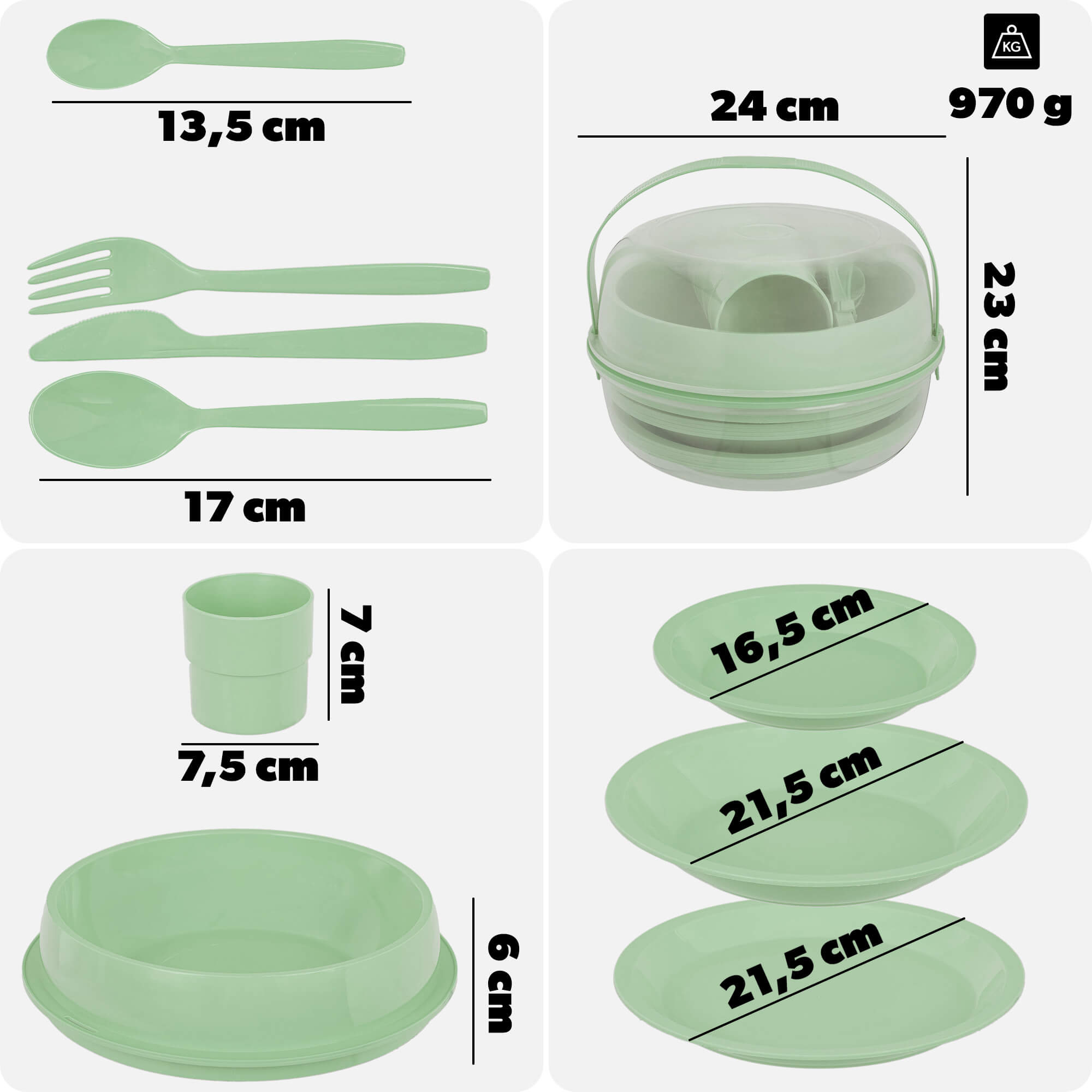 Zestaw kempingowy Curver Camping Set zielony