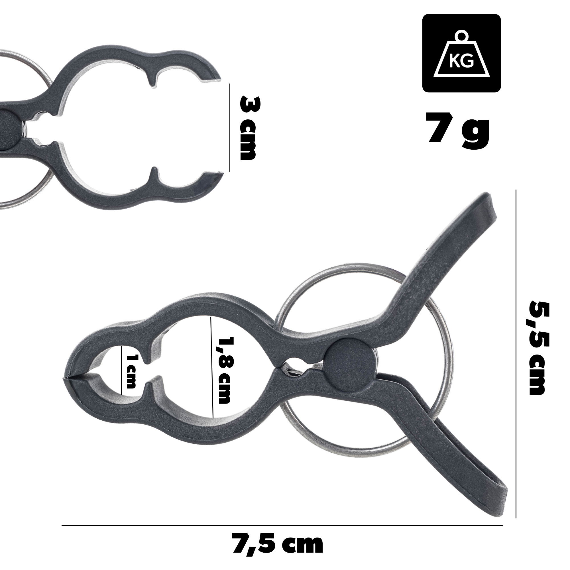 Klipsy do mocowania roślin Paldo 7.5 x 5.5 cm szare 10 szt.