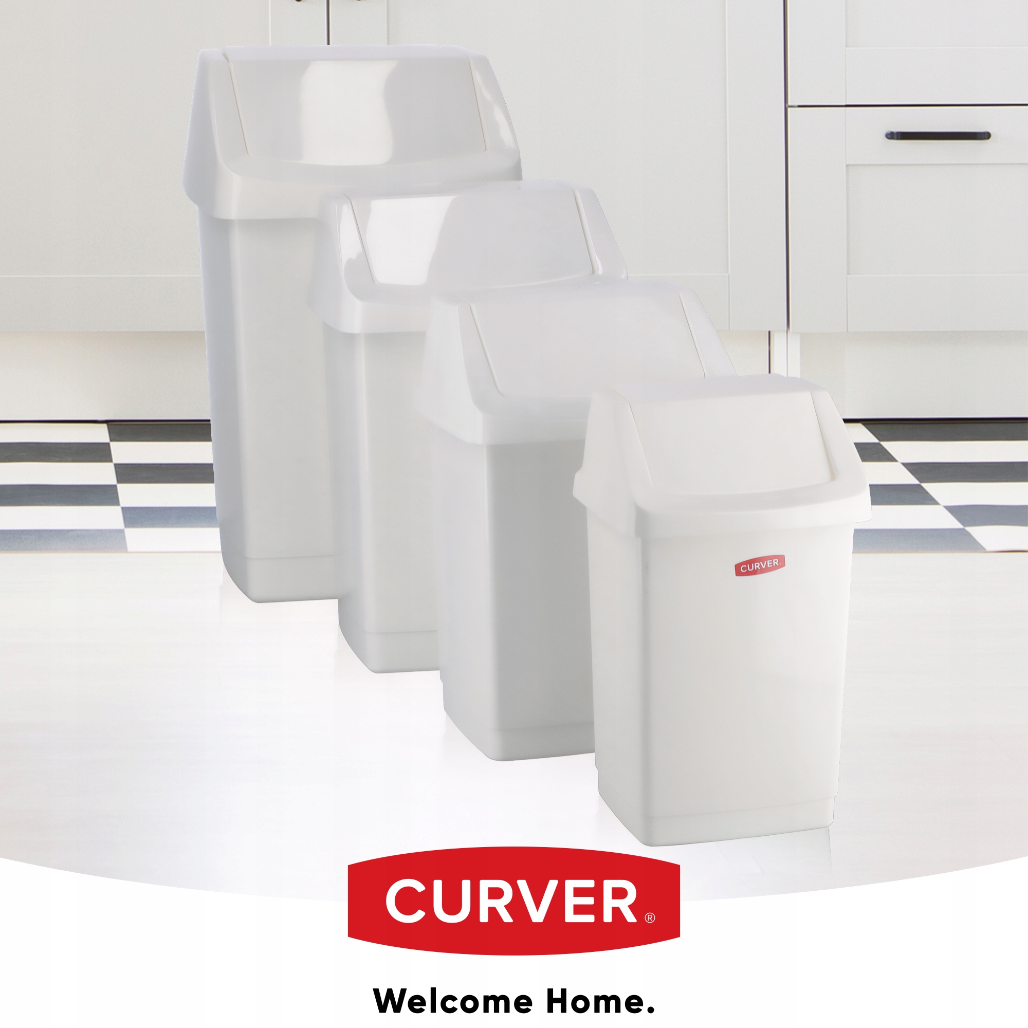 Kosz na śmieci Curver Click-IT 50L, biały