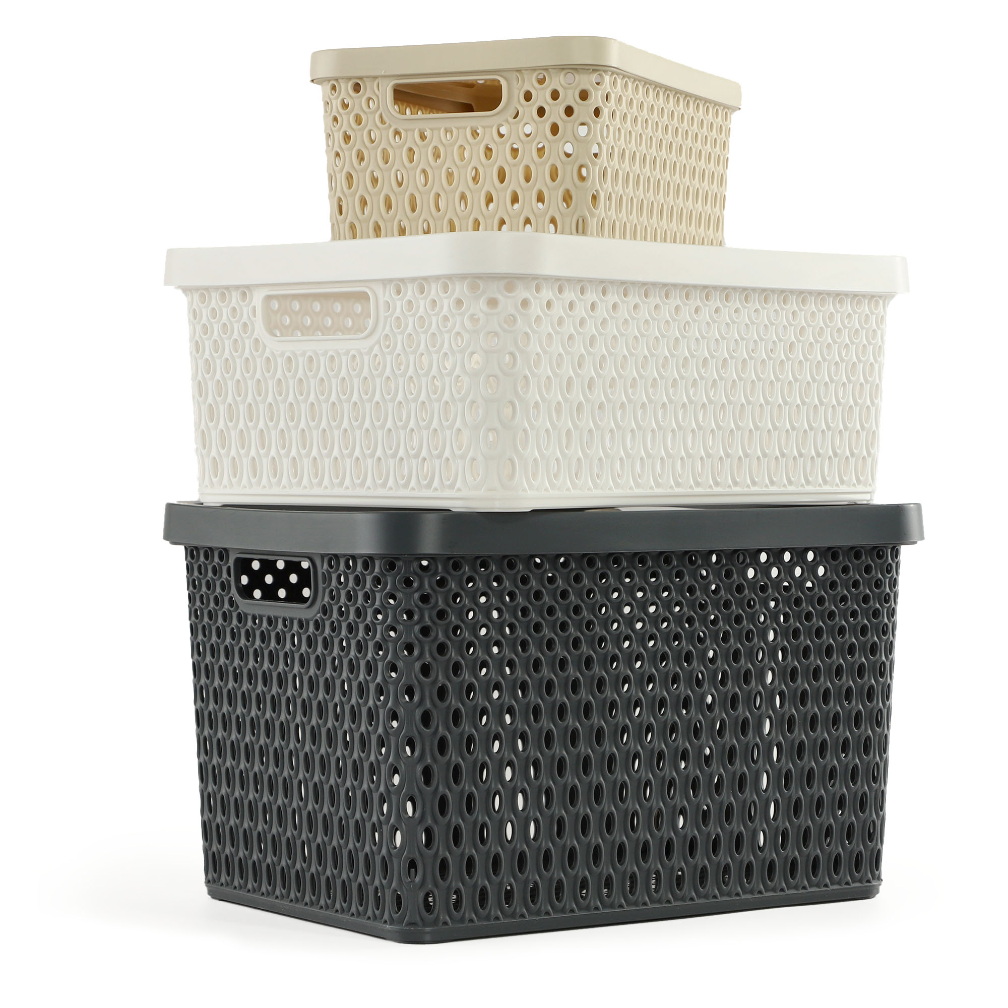 Koszyk z pokrywą do przechowywania Pau 18L szary