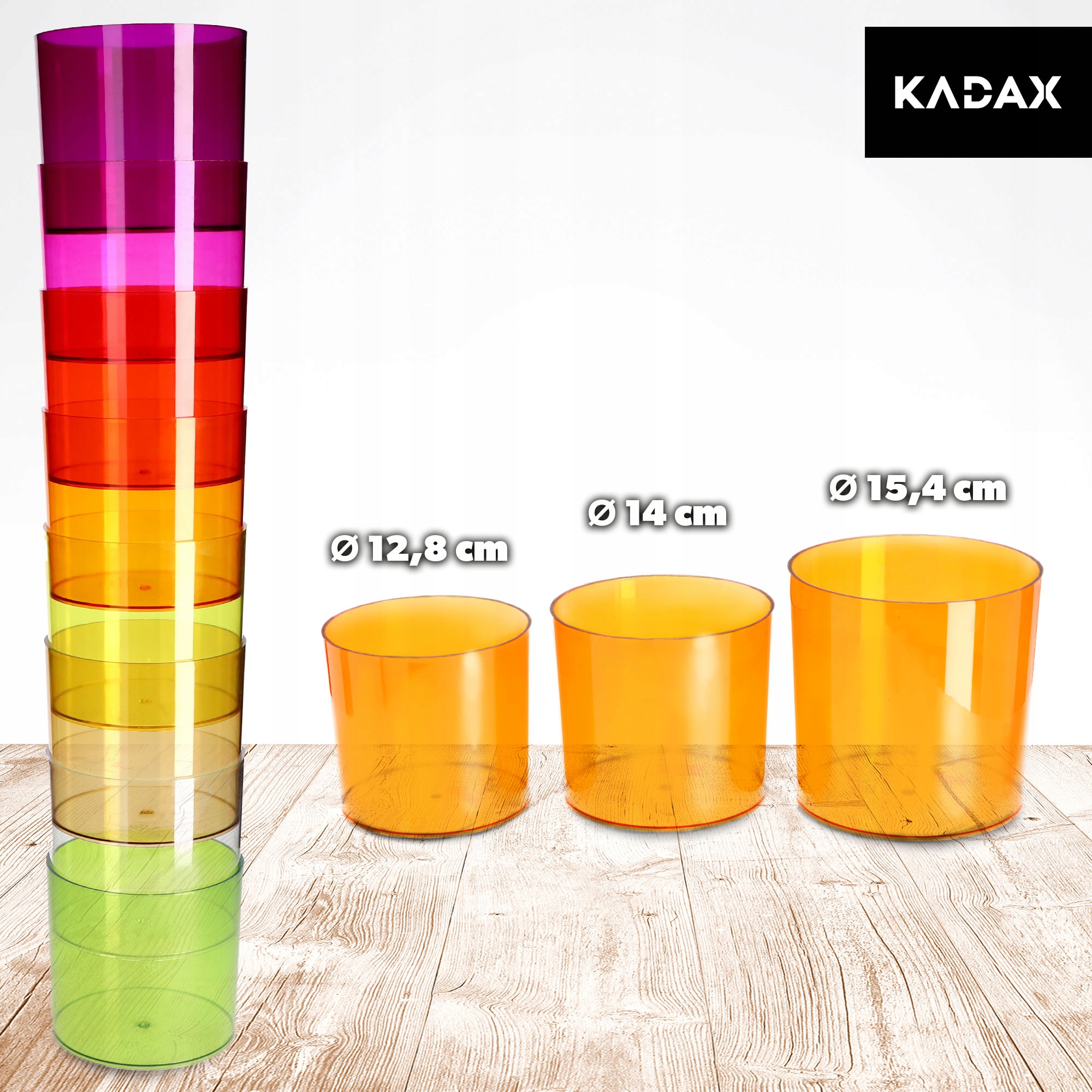 Doniczka na kwiaty okrągła Figari 14 cm, pomarańczowa