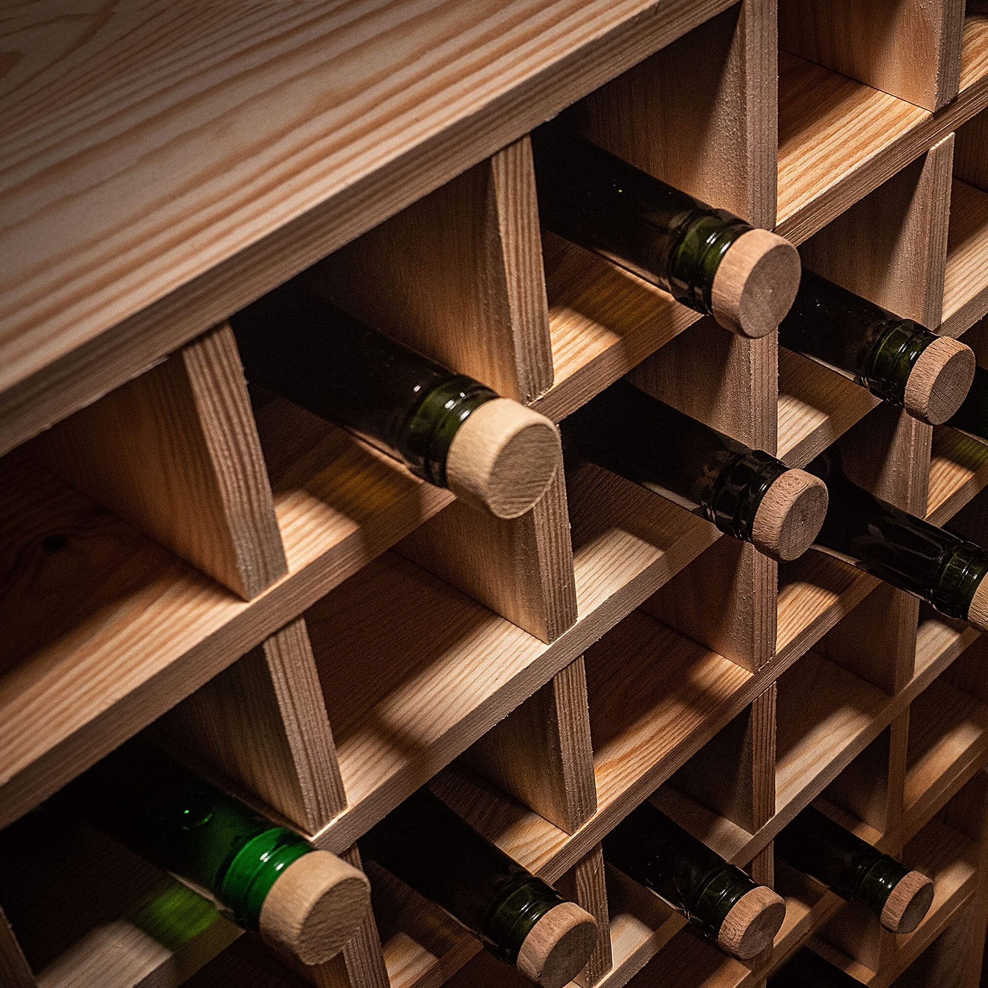 Regał na wino Loreo szachownica drewniany jasny brąz 2szt