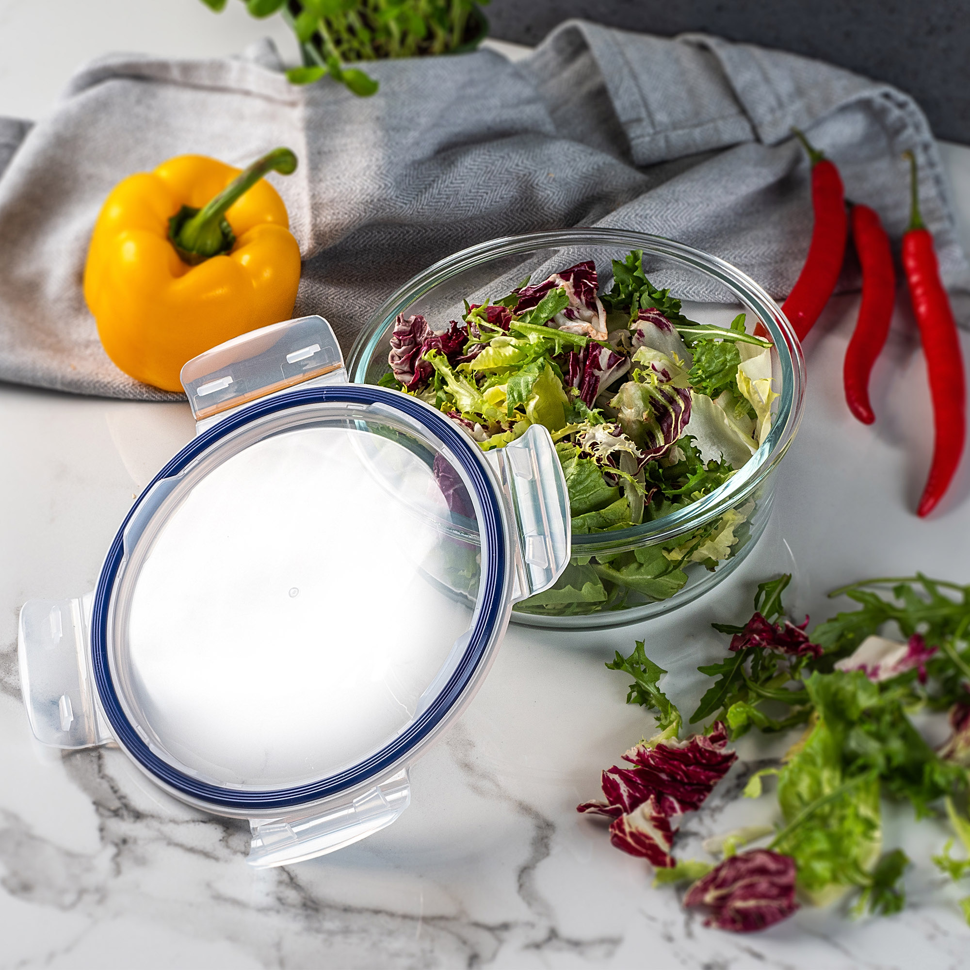 Szklany pojemnik na żywność Athie 1300ml okrągły