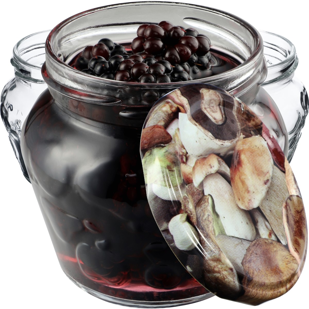 Słoiki Kemi 200ml 10szt 66mm + wieczka "Grzyby"