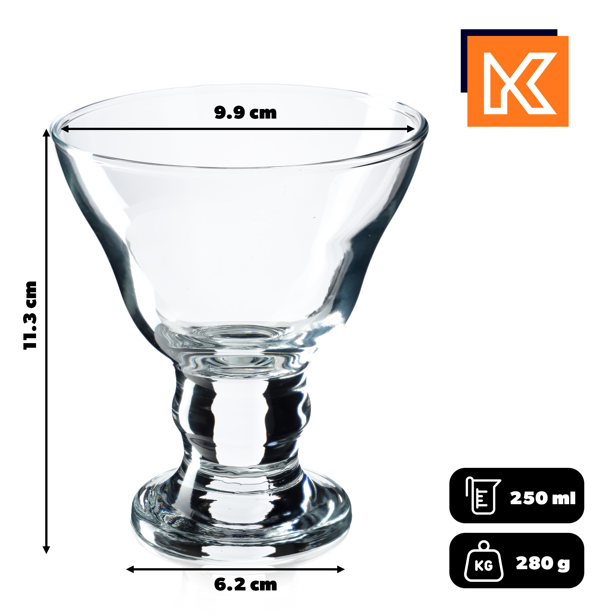 Pucharki do lodów 250 ml Siena, 6 szt.