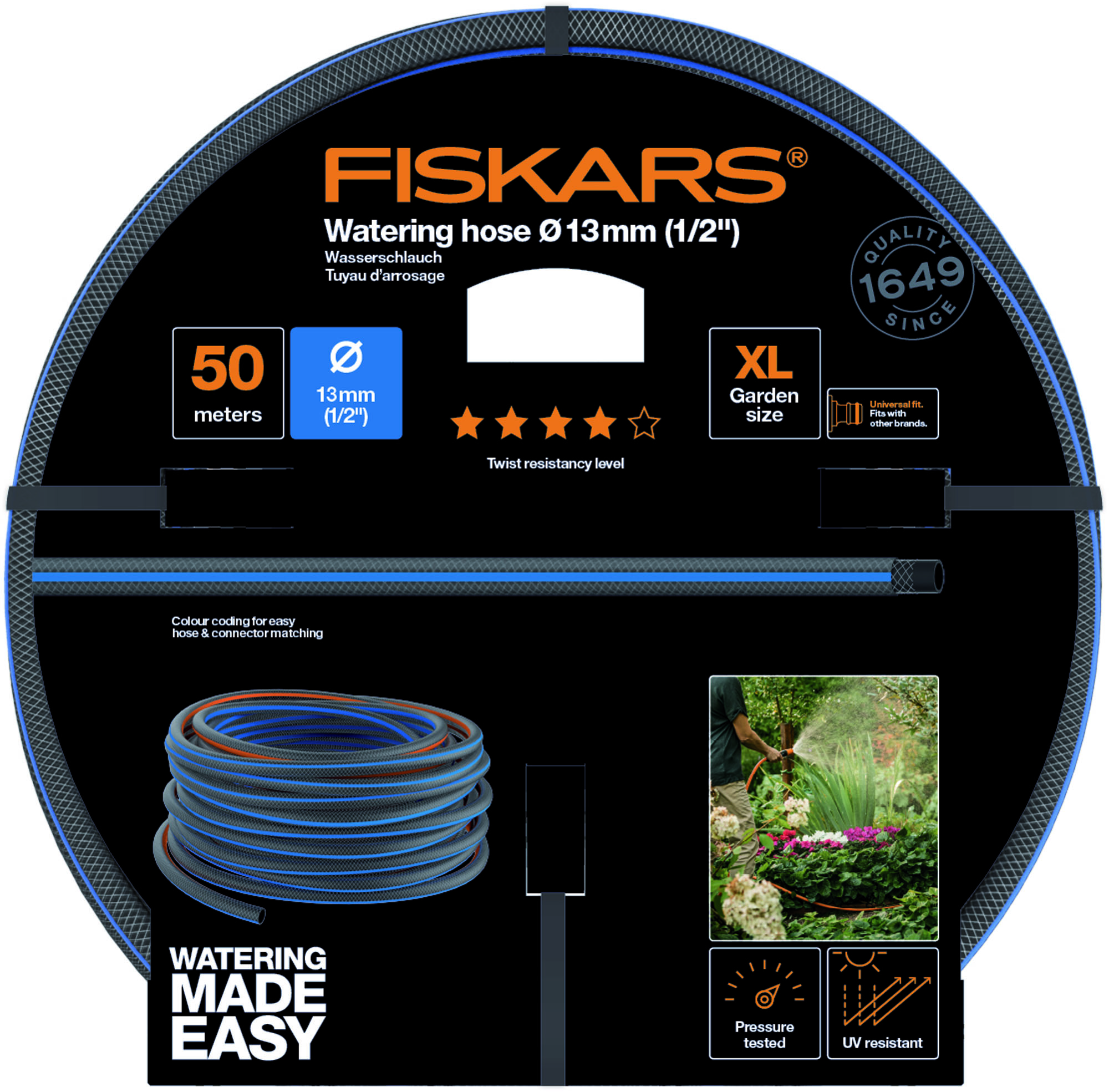 Fiskars 1027106 Wąż ogrodowy 13 mm (1/2”) 50 m – Q4