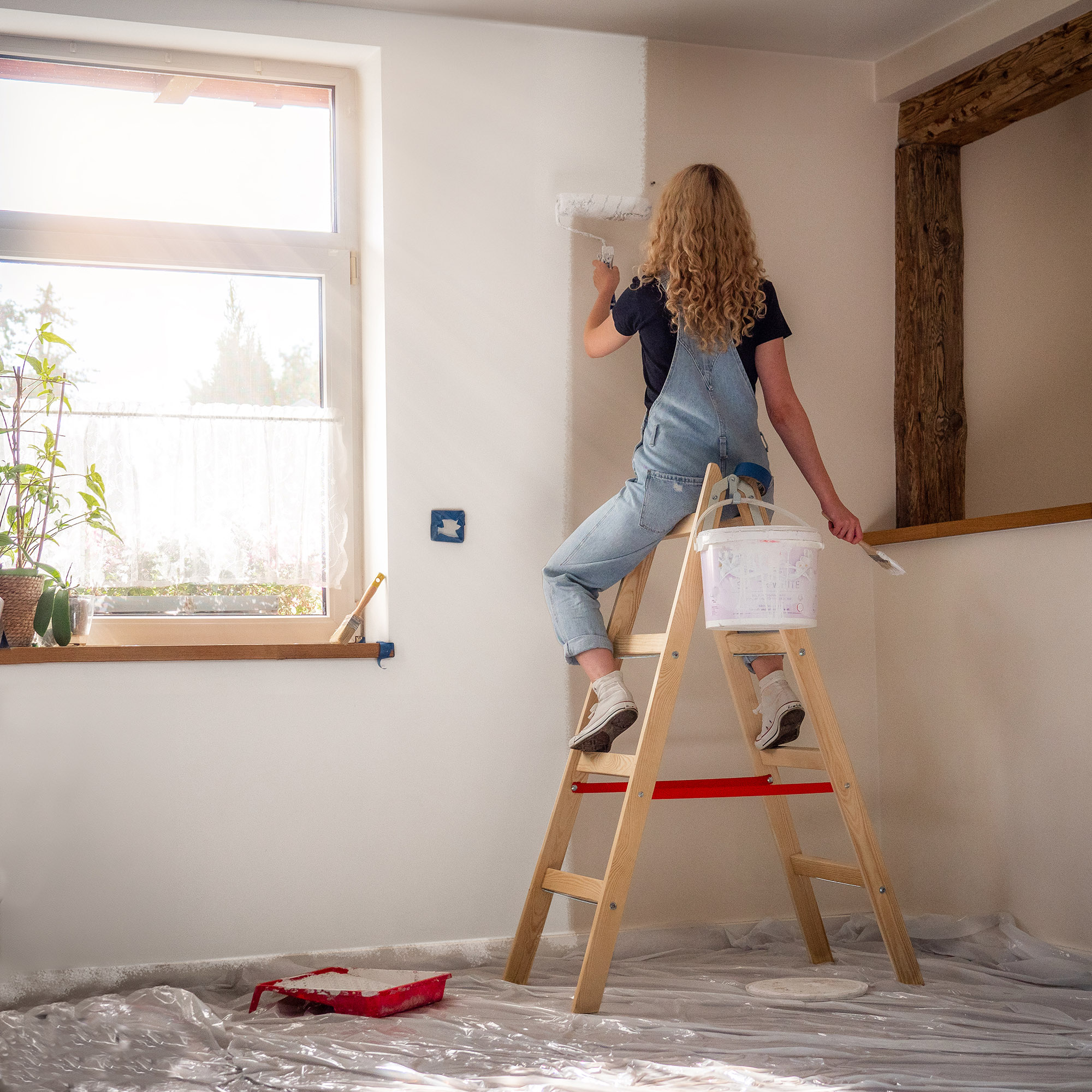 Drabina malarska Cossira dwustronna 4 stopnie