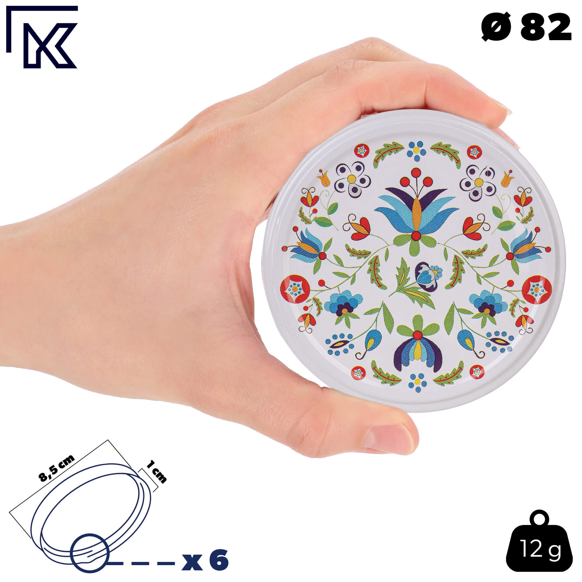 Słoiki na przetwory Denia 250ml 50szt 82mm + wieczko "Kaszubski folklor"