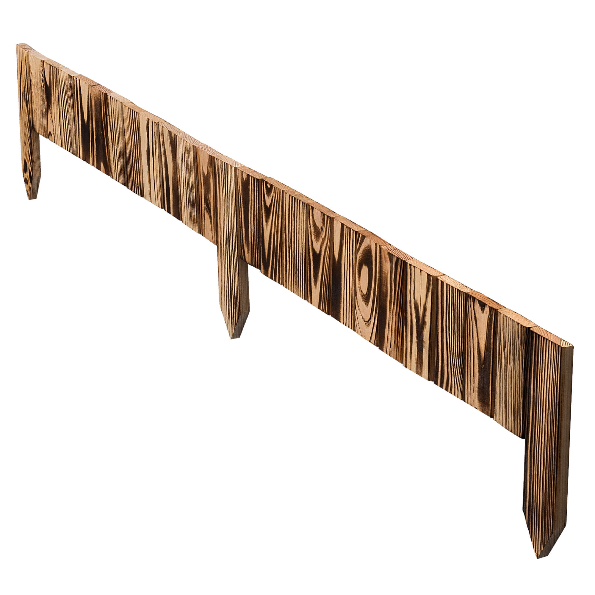 Płotek drewniany rollborder Ansjo obrzeże 115 x 10 cm opalany