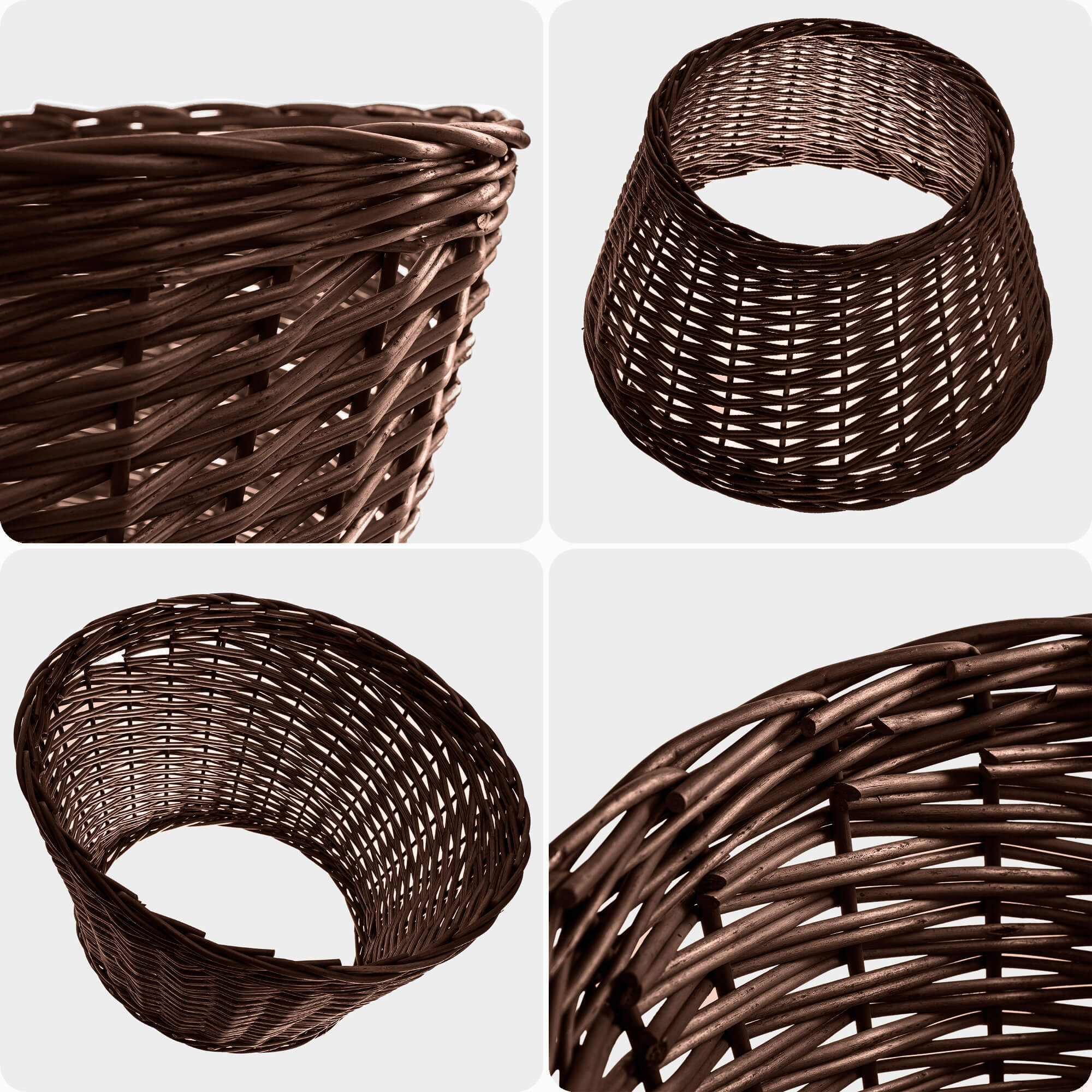 Osłona wiklinowa choinkowa naturalna Aliano 50cm ciemna