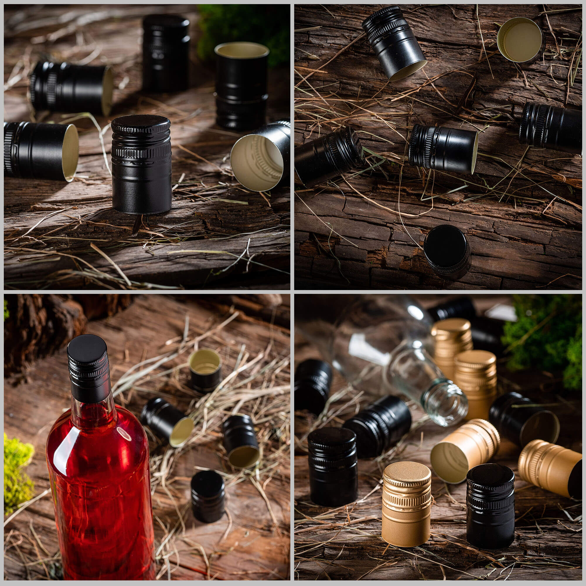 Aluminiowa zakrętka do butelek Annot fi 30mm długa czarna 100 szt.