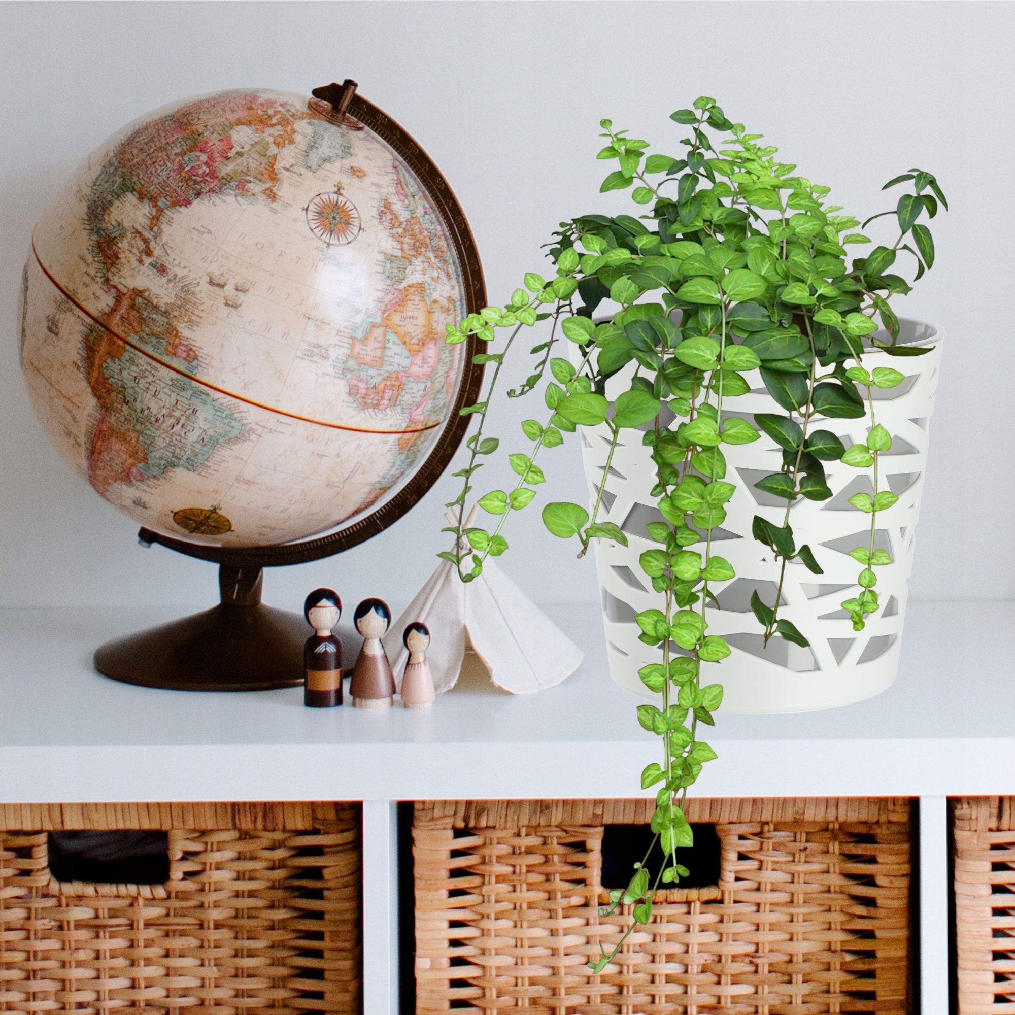 Doniczka z wkładem Rusio 17 cm, szara