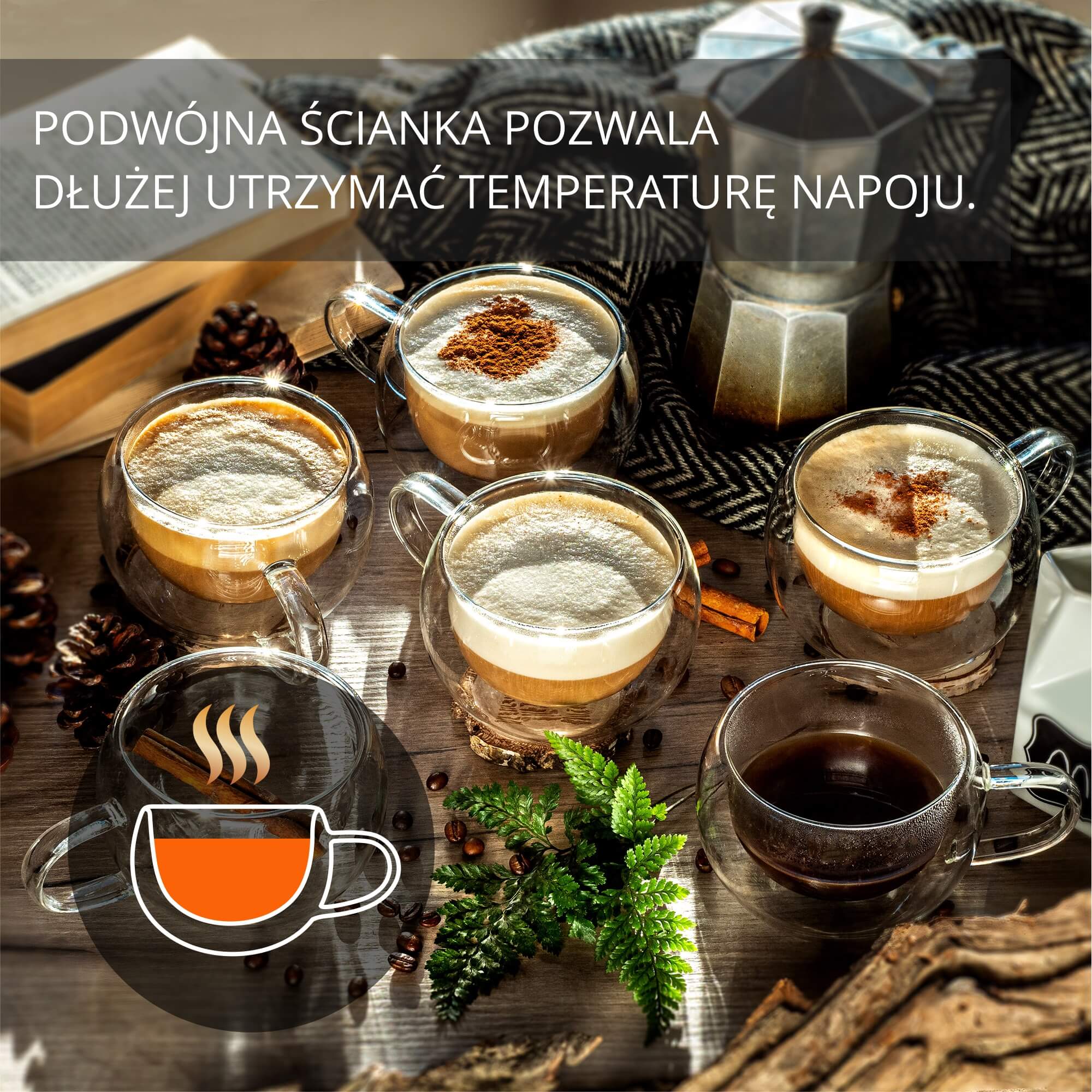 Filiżanka termiczna z podwójną ścianką Forli, 280 ml