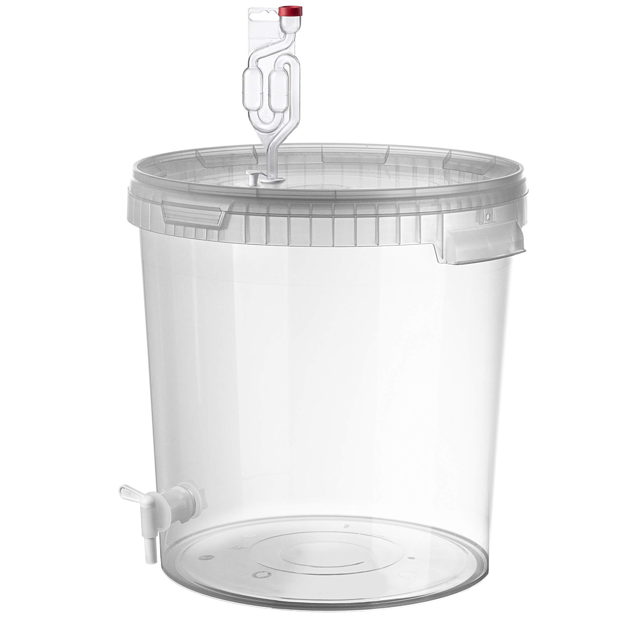Pojemnik fermentacyjny Acerra z pokrywą 33L transparentny + kran + korek + rurka fermentacyjna