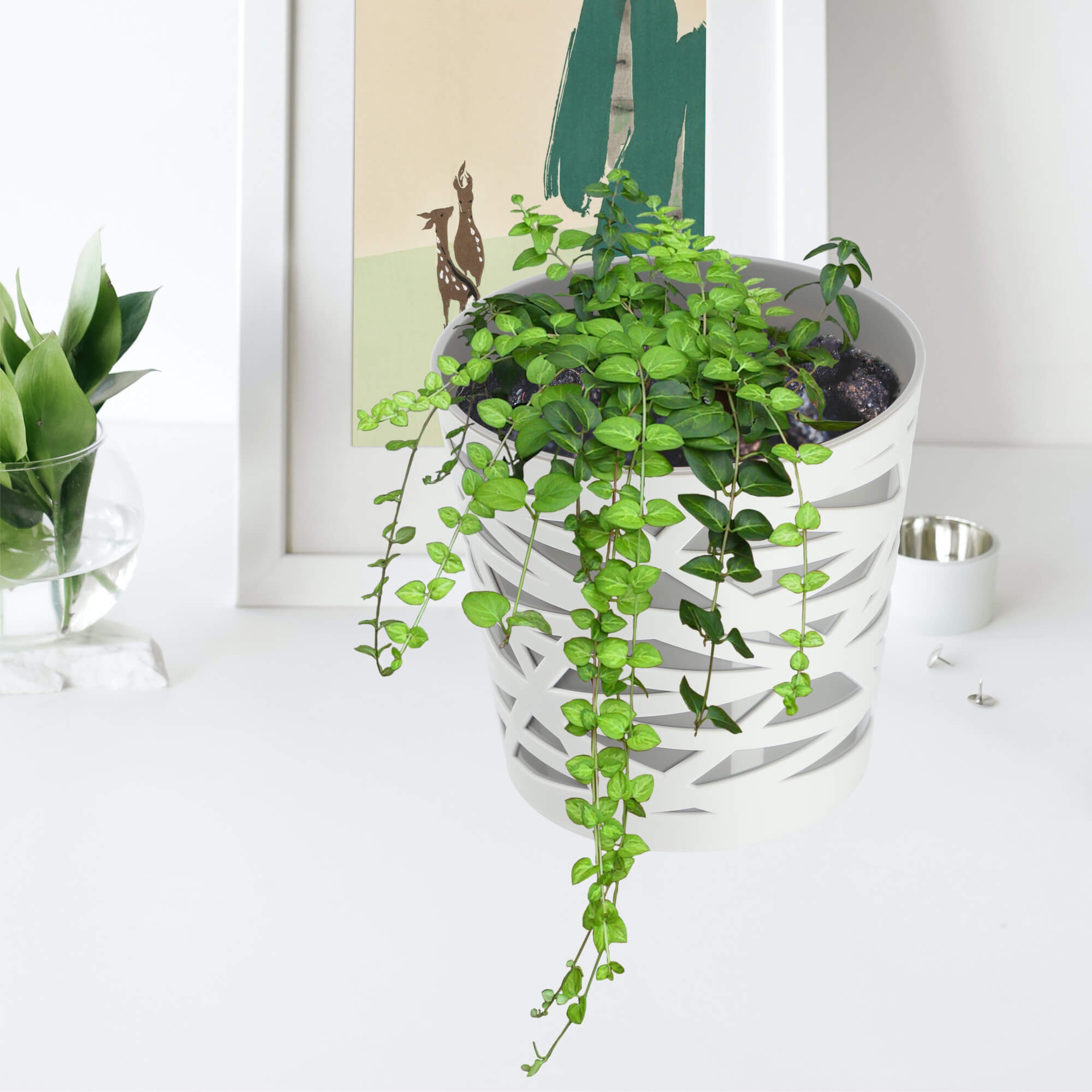 Doniczka z wkładem Rusio 13 cm, szara