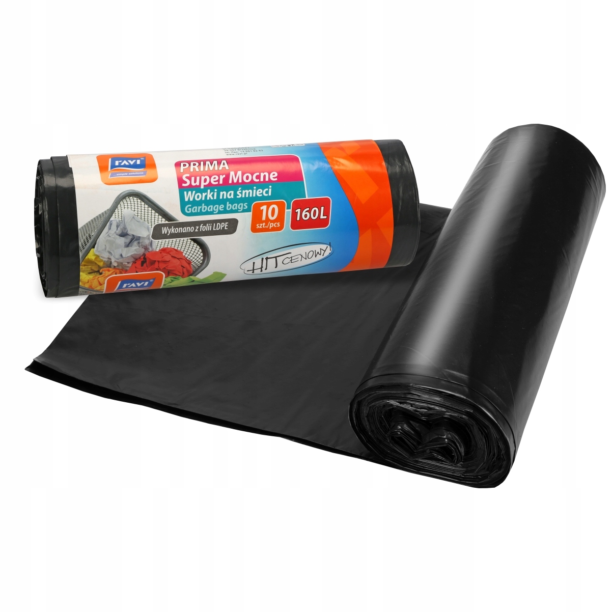 Worki na śmieci Ravi Prima Super Mocne 160L, 10 szt.