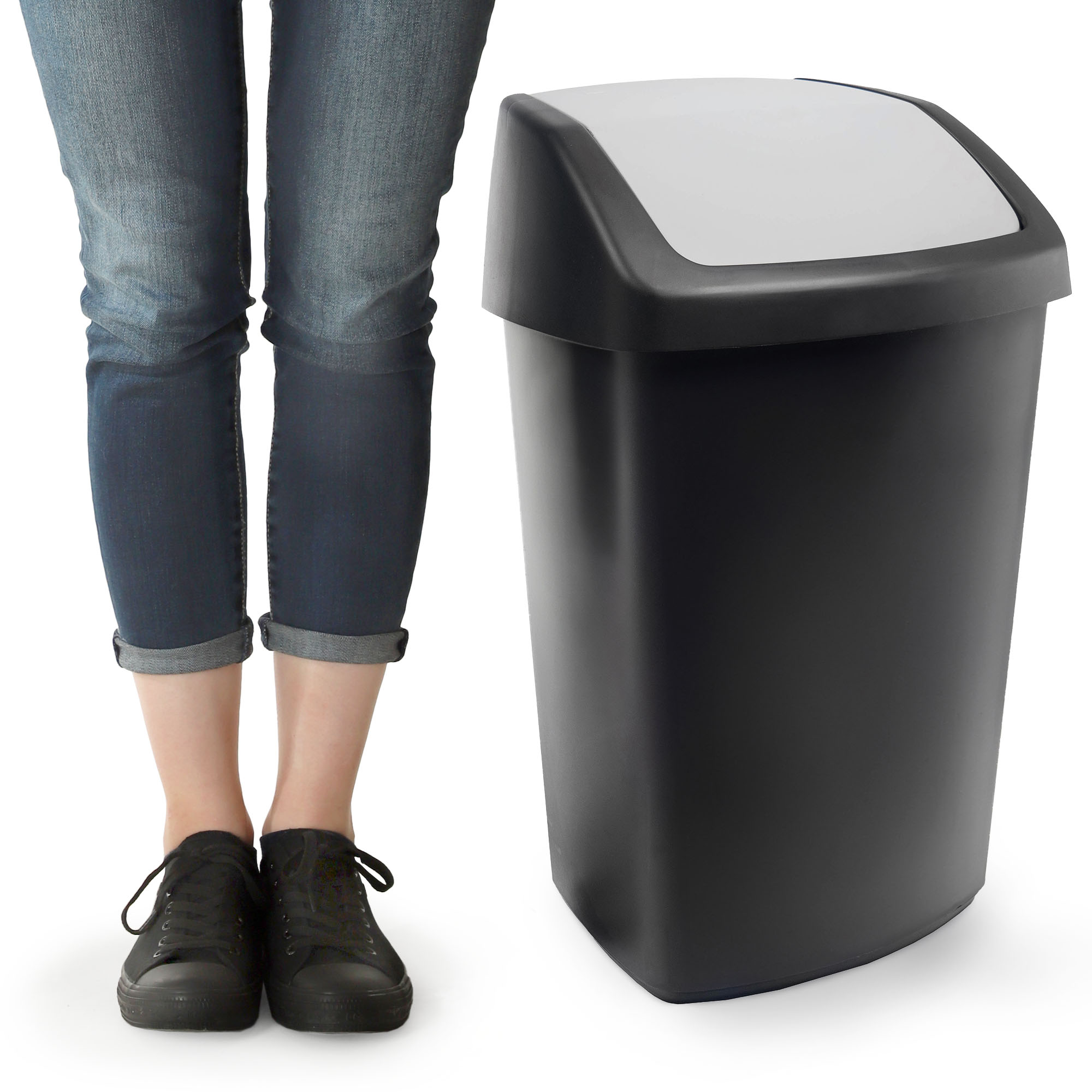 Kosz na śmieci Curver Swing Top czarny 10L