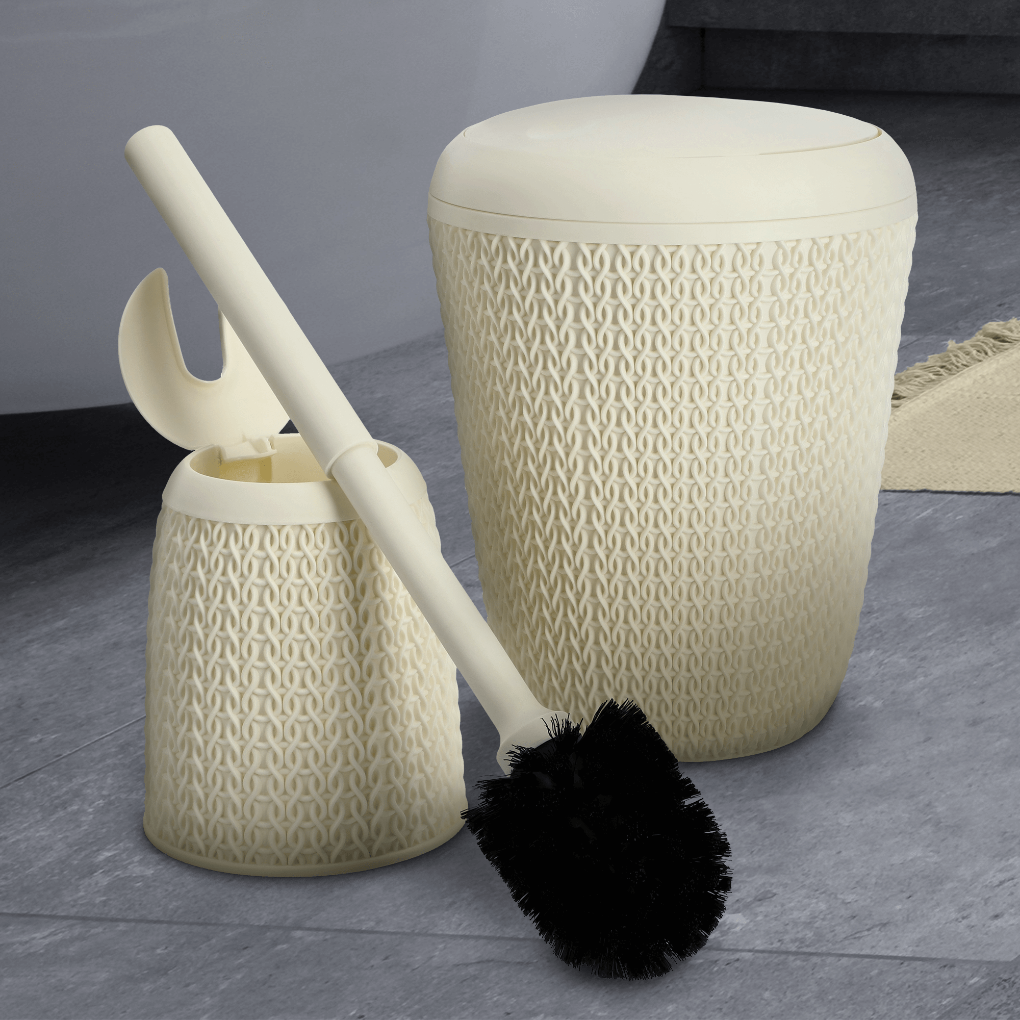 Szczotka do WC Curver Knit z pojemnikiem