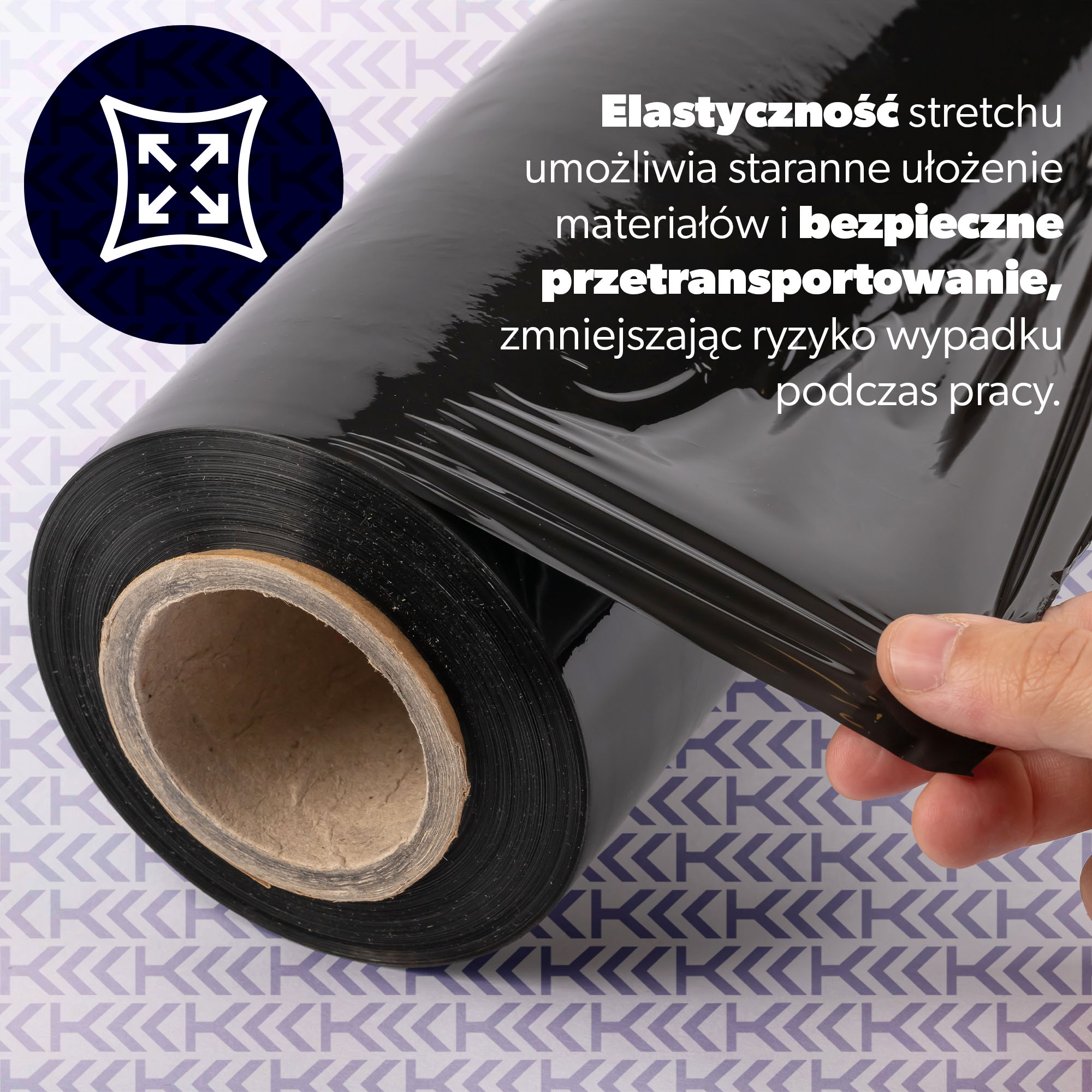 Folia stretch czarna Chas 6 szt 300m