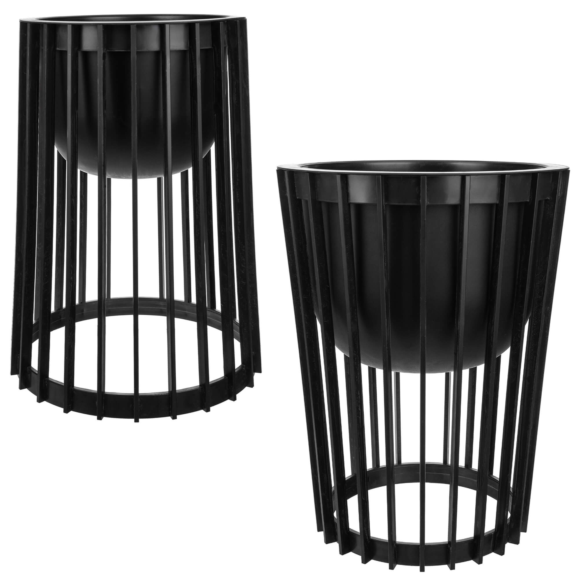 Kwietnik dwustronny Aytre 54 cm czarny + 2 wkłady