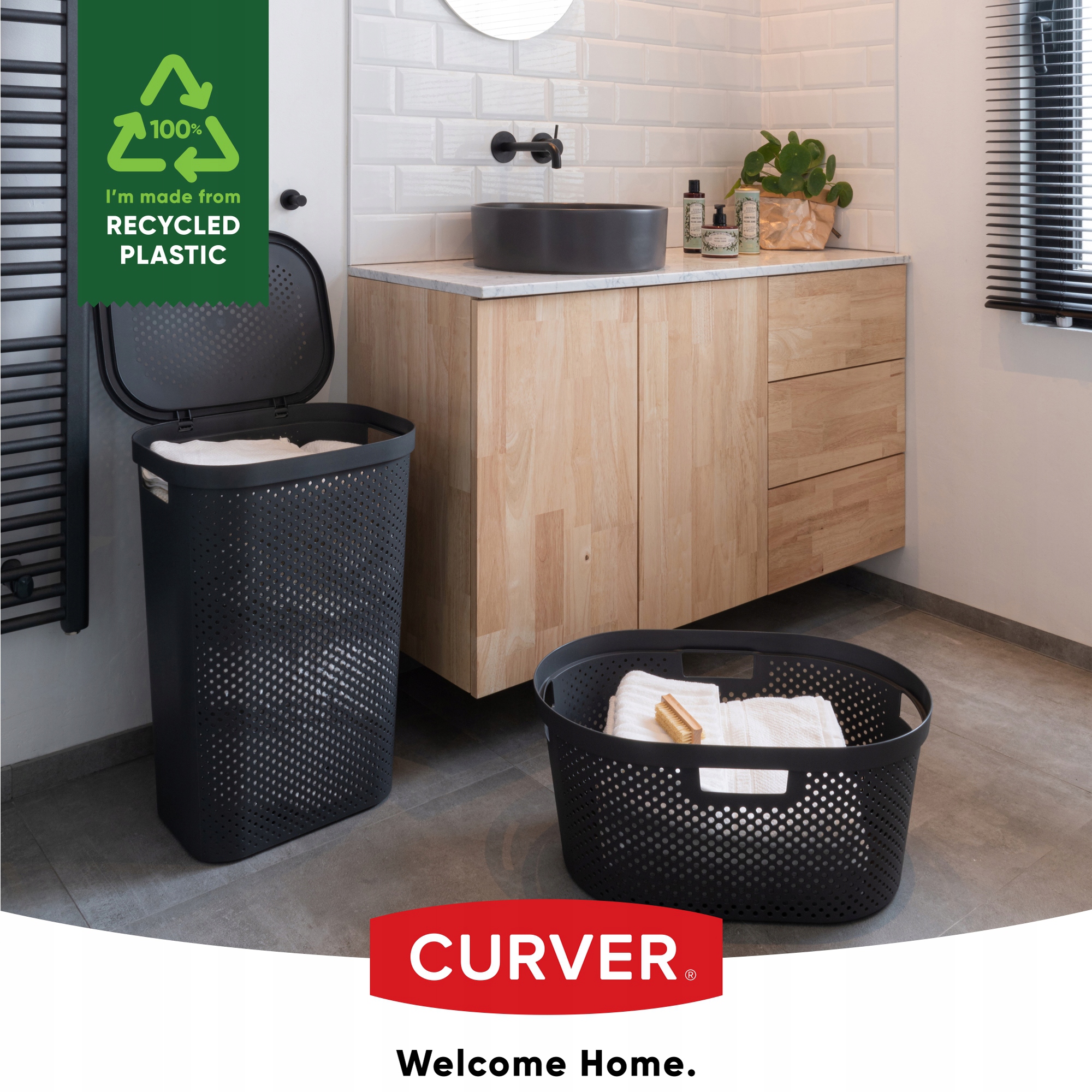Kosze z pokrywką Curver Infinity 60L mix kolorów, 2 szt.