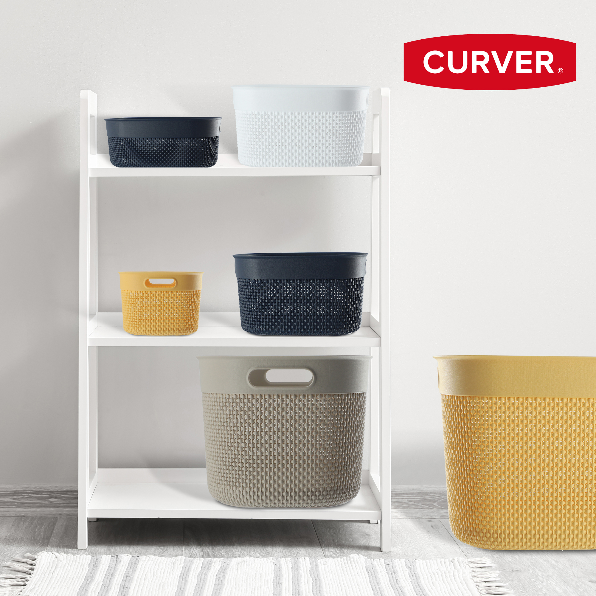 Koszyk prostokątny 30L Curver Filo Recycled, żółty