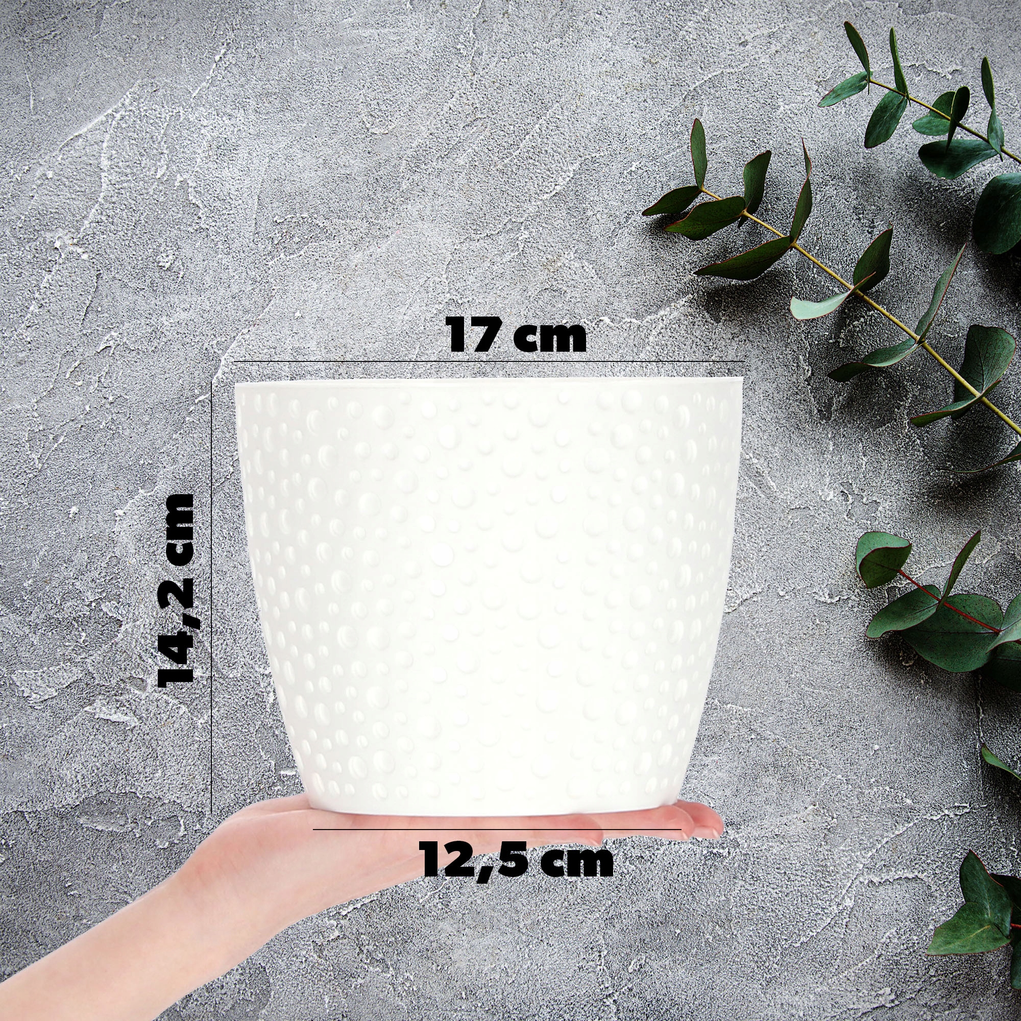 Doniczka na kwiaty Casini 17 cm, biała