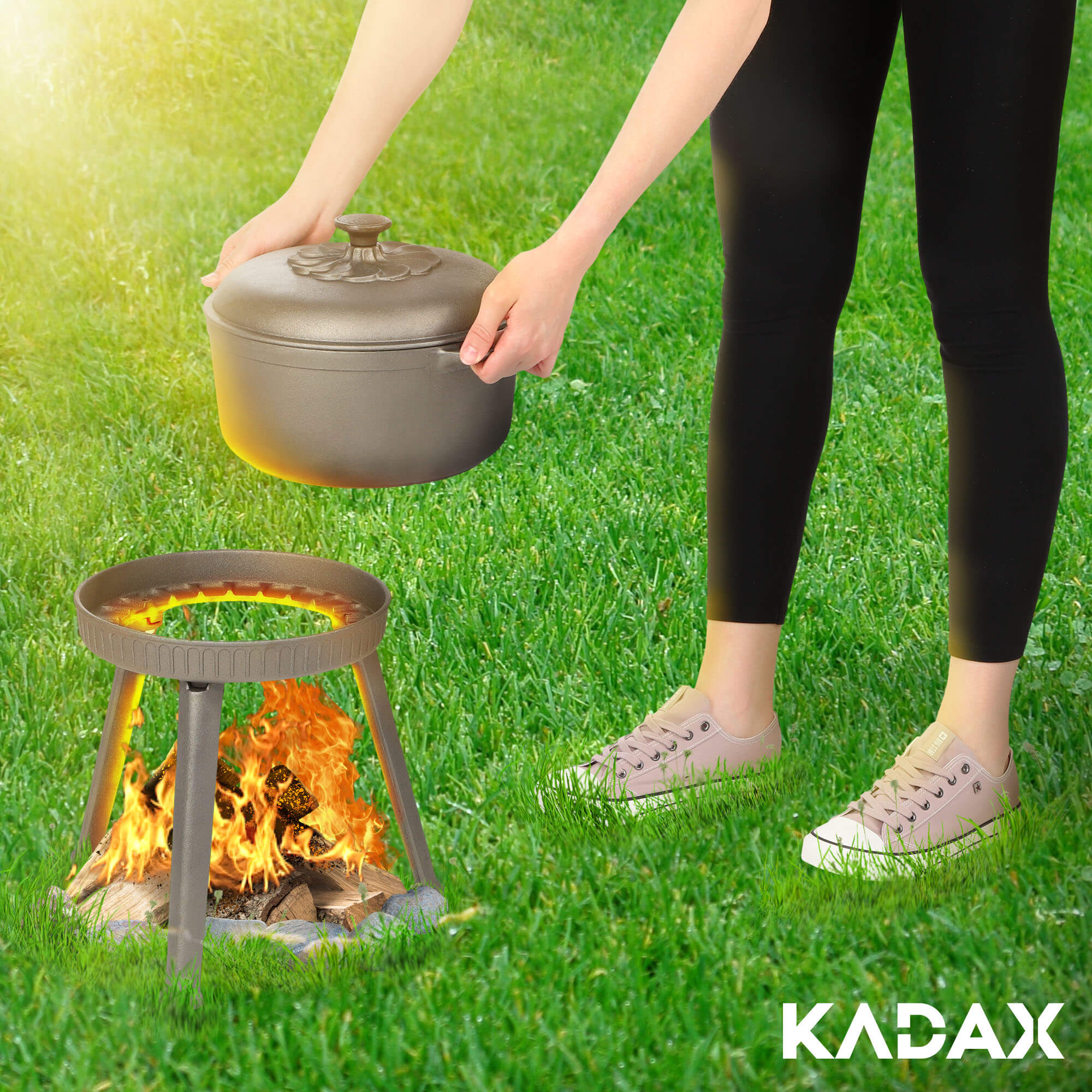 Kociołek żeliwny z rusztem 7.5L