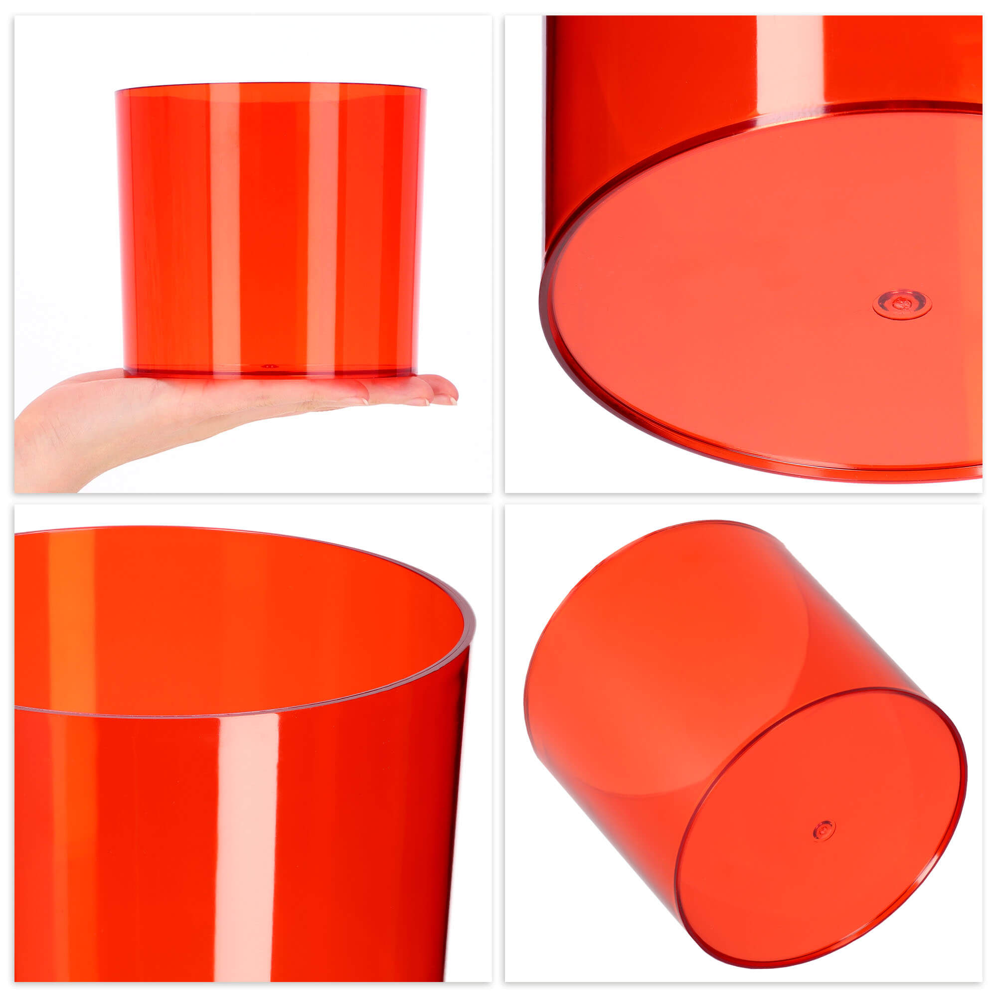 Doniczka na kwiaty okrągła Figari 14 cm, czerwona