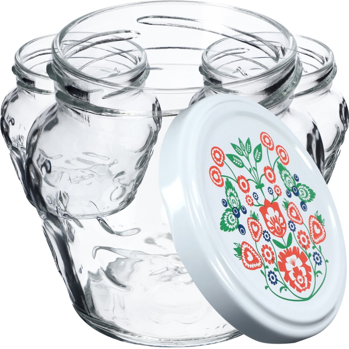 Słoiki Kemi 200ml 20szt 66mm + wieczka "Folklor"