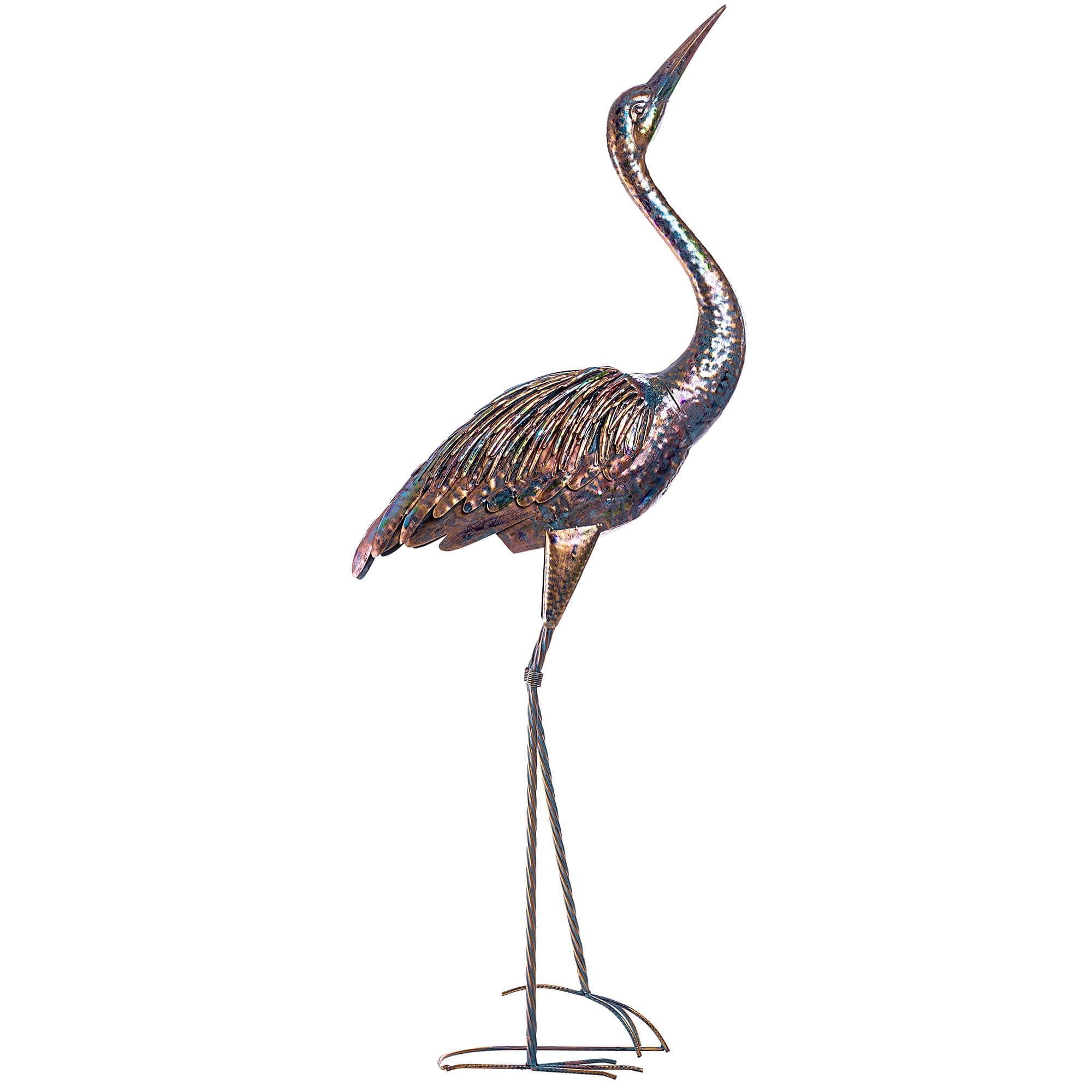 Figura ogrodowa Esson czapla złota stalowa 135 cm