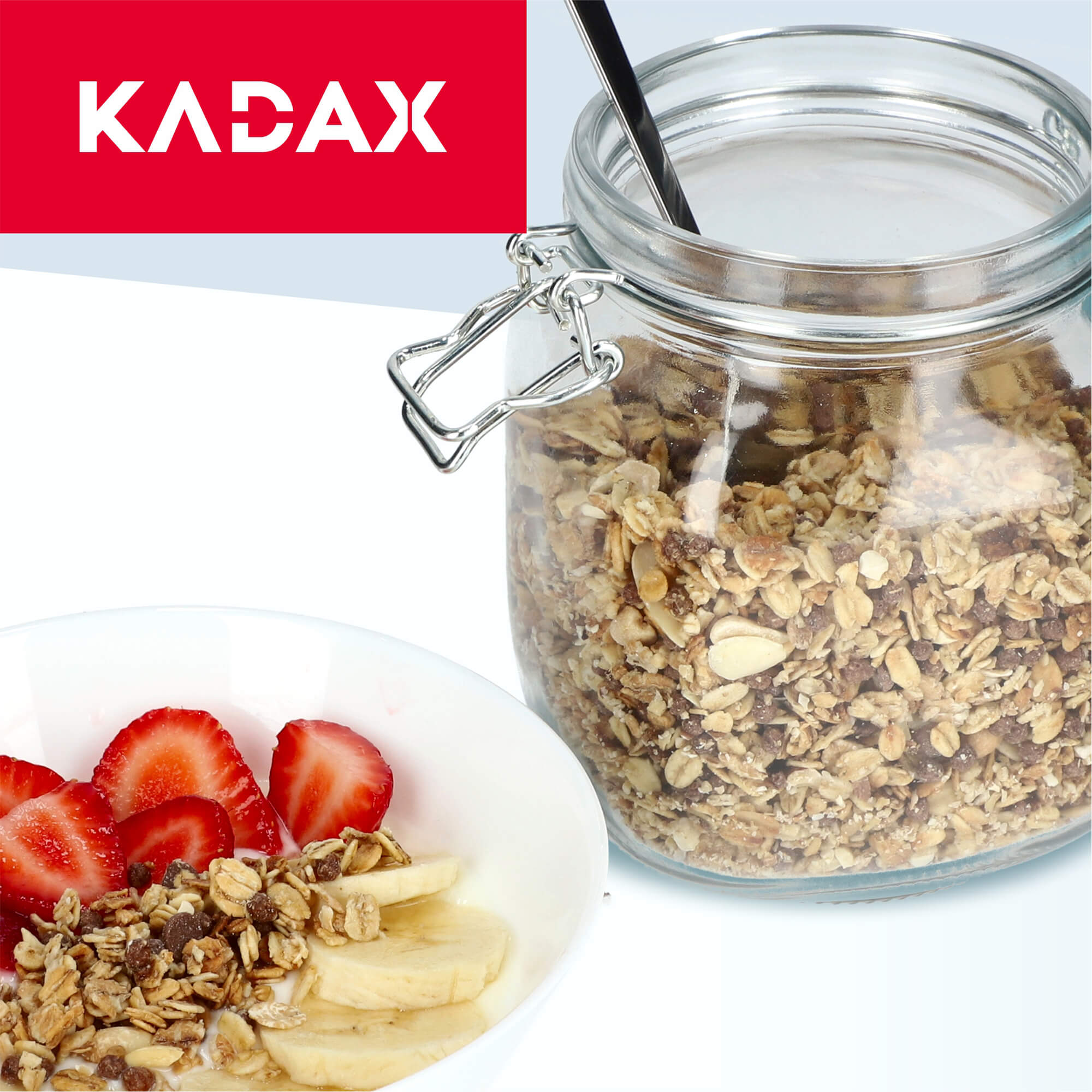 Słoik hermetyczny z ceramiczną pokrywą 1L czerwony