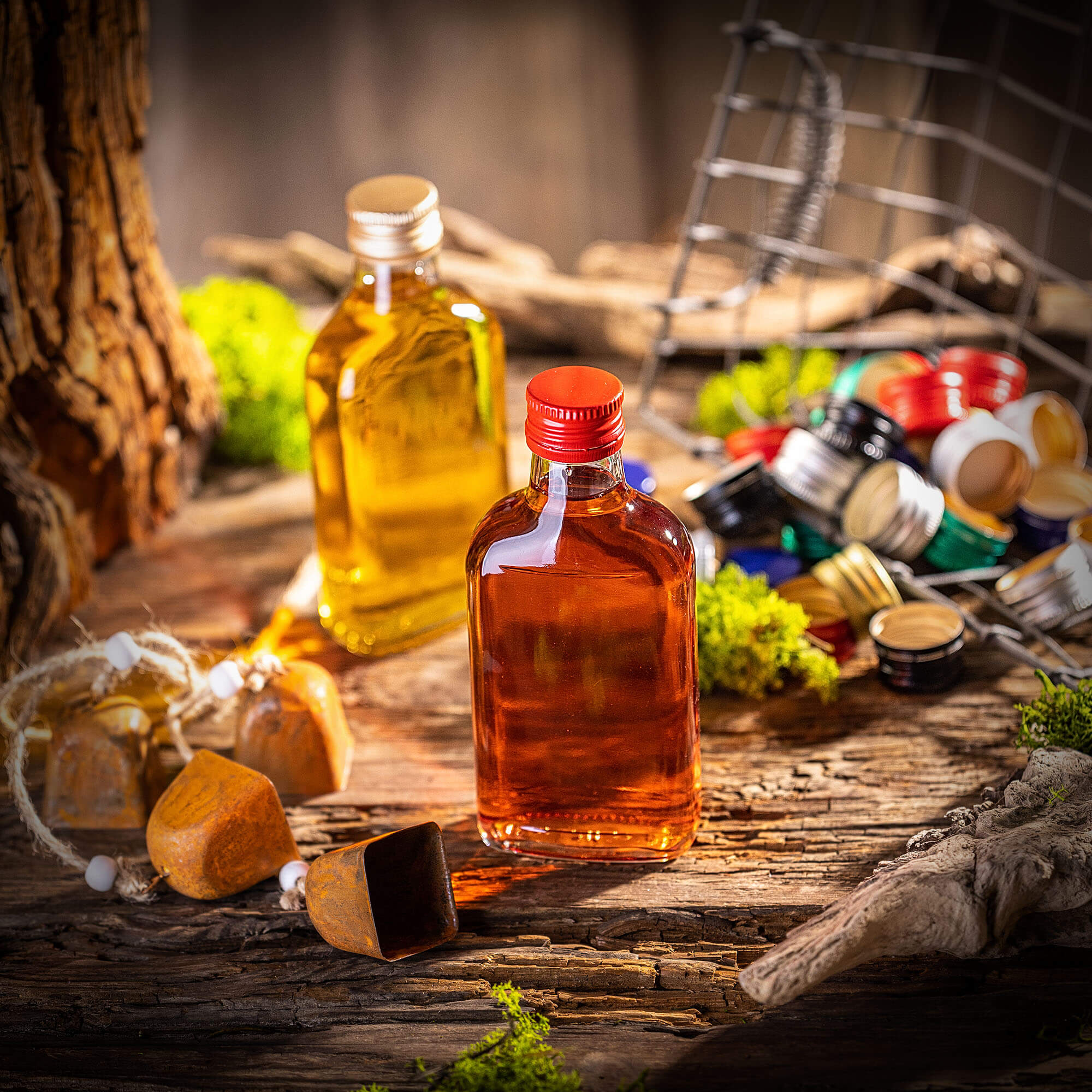 Butelka piersiówka Viane 200ml z czarną zakrętką 1 szt.