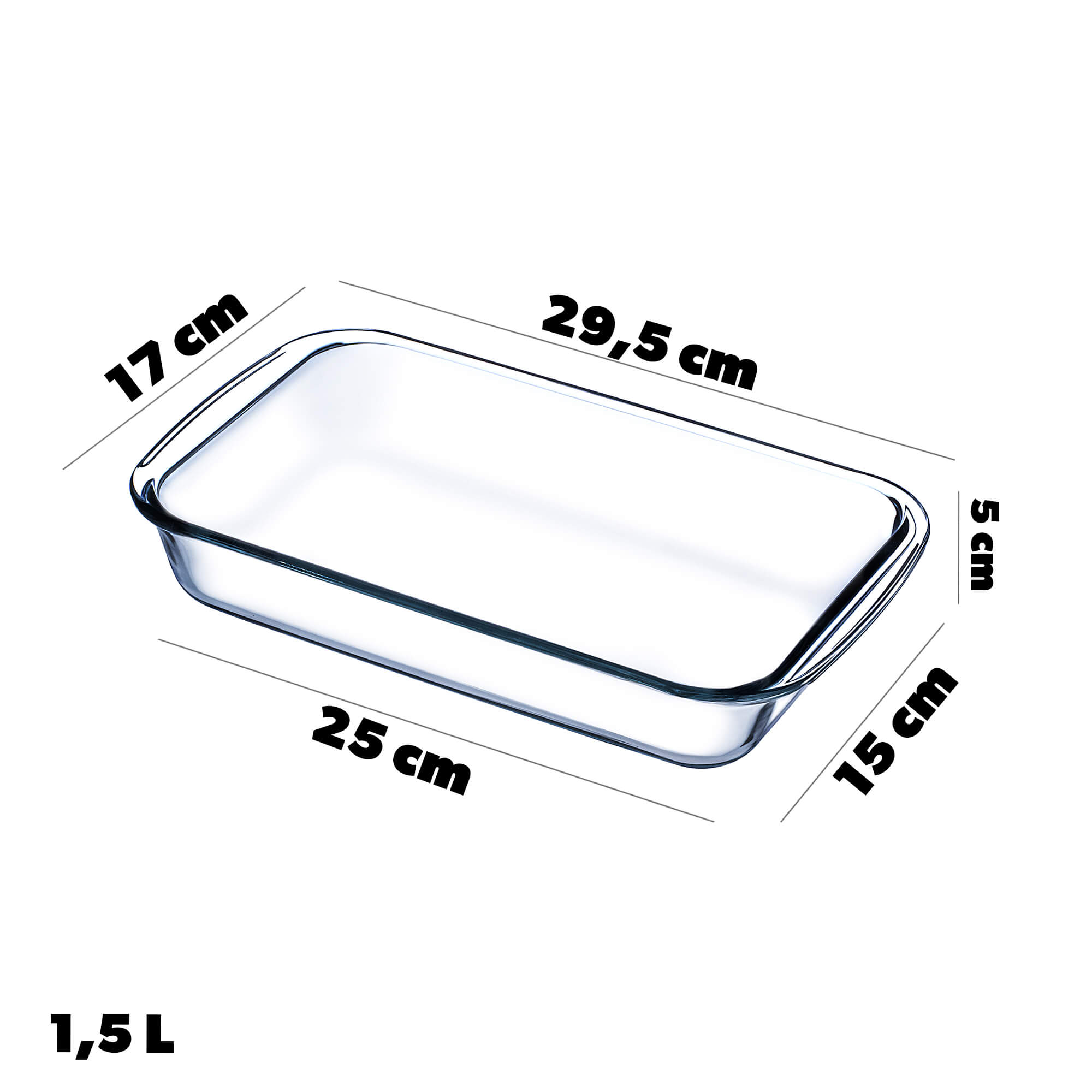 Zestaw prostokątnych naczyń żaroodpornych Crest 1L + 1.5L + 2.2L