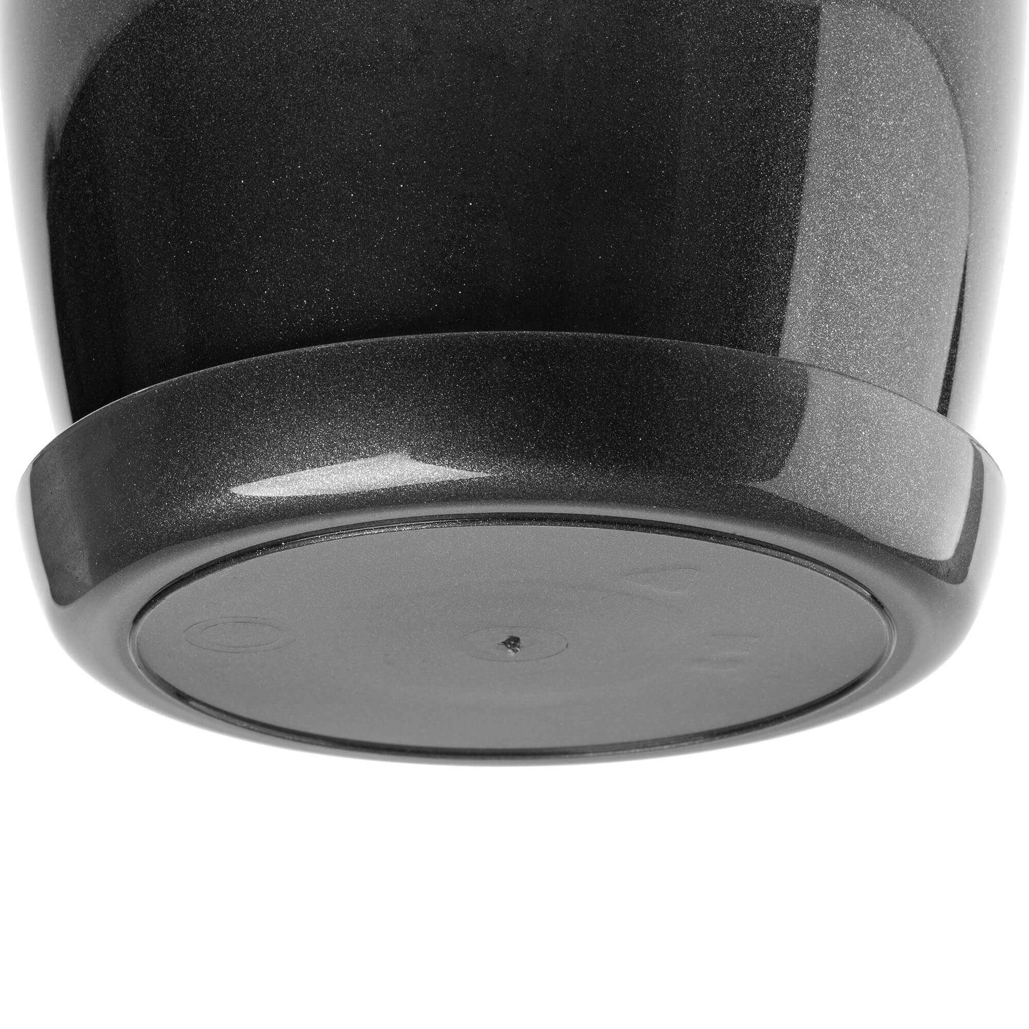 Doniczka na kwiaty z podstawką 14 cm, grafitowa