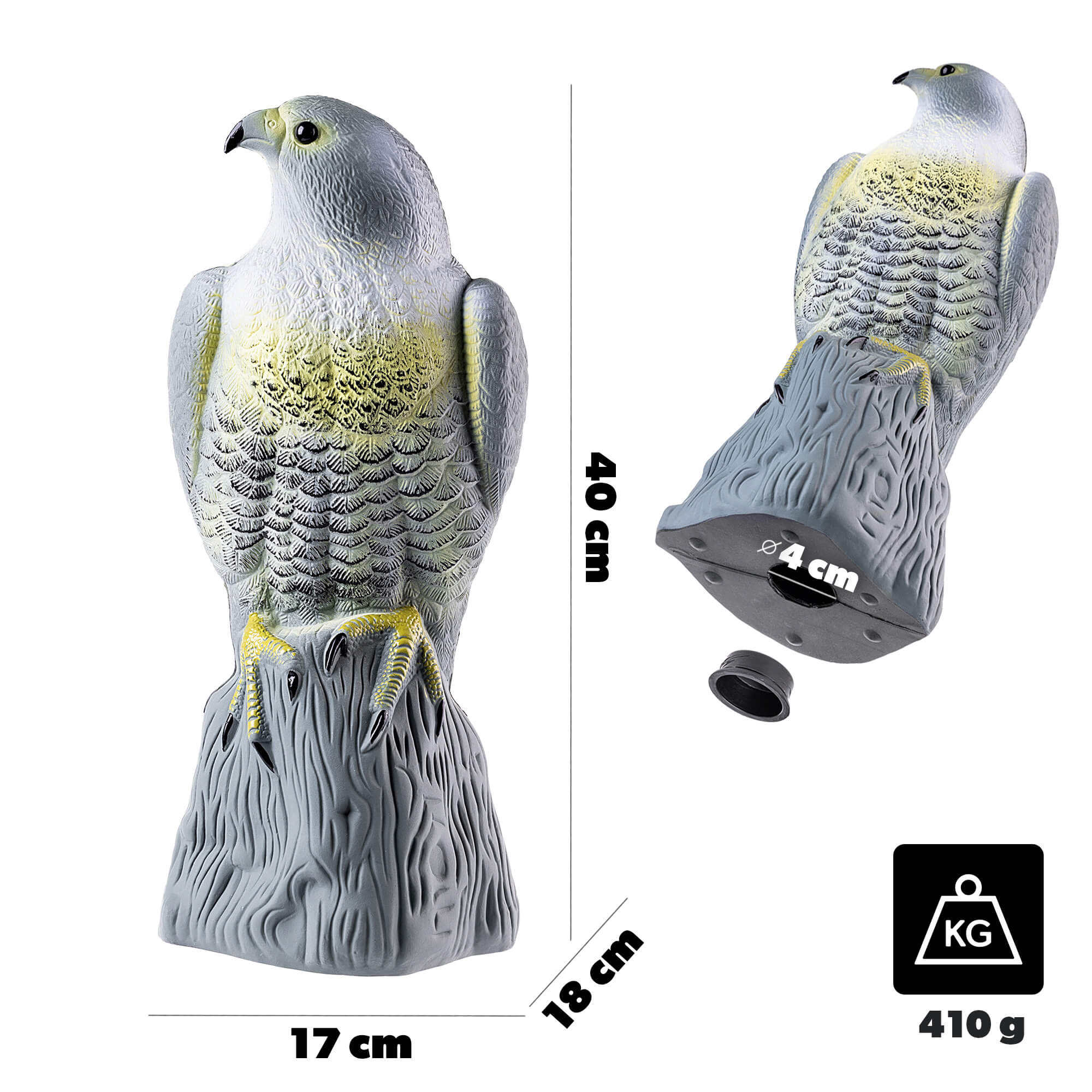 Duży sokół 42cm, odstraszacz ptaków