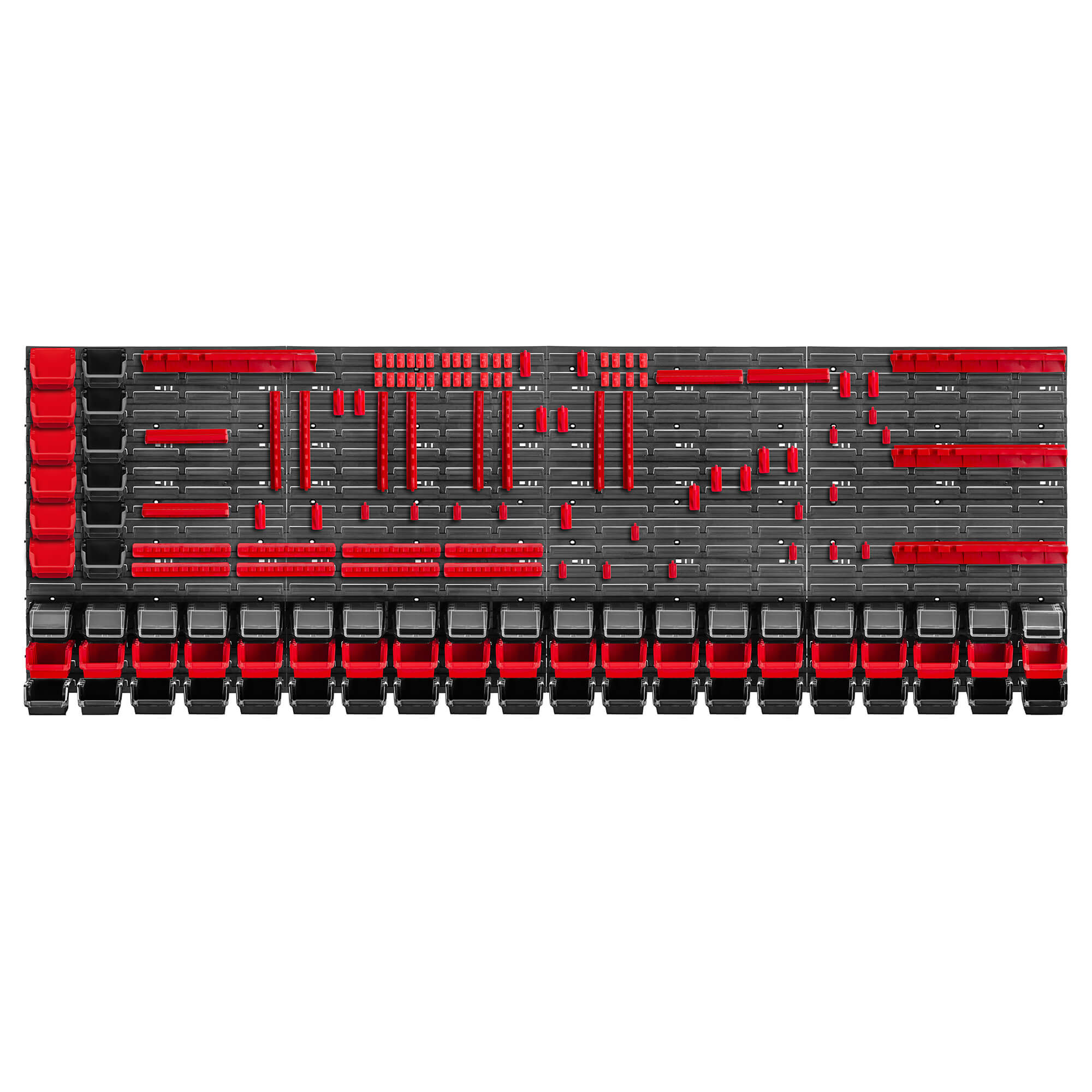 Tablica warsztatowa Lokke 160 elementów 232 x 78 cm, czarno-czerwona