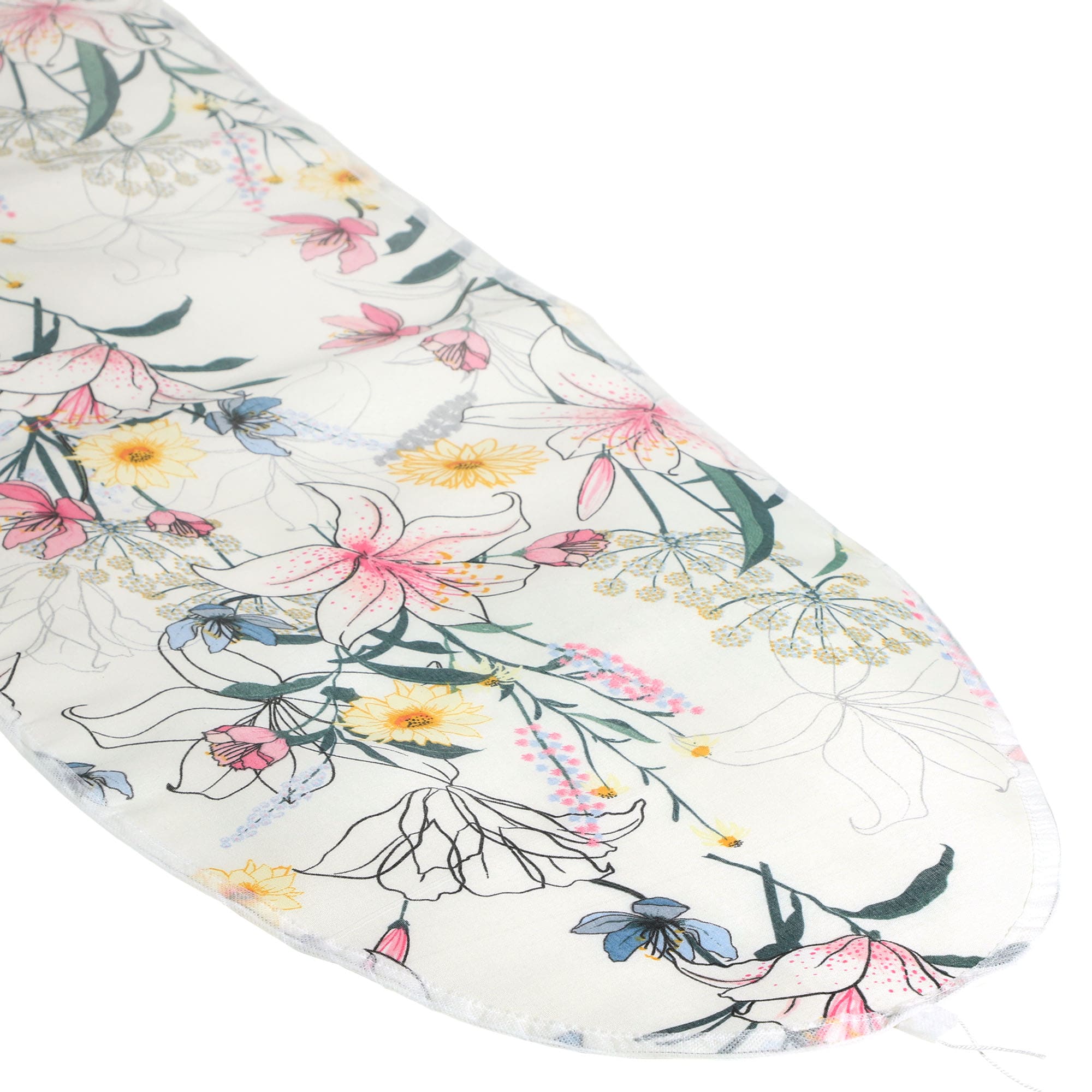 Pokrowiec bawełniany na deskę 127x46cm Silbate kwiaty na białym tle