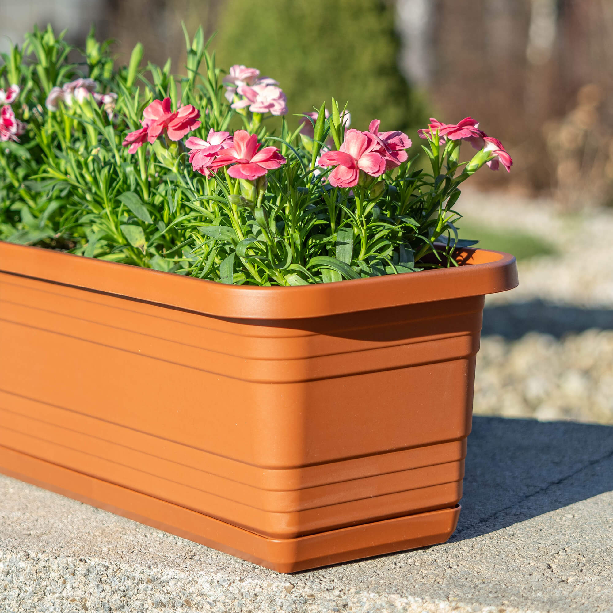 Skrzynka balkonowa z podstawką Paulin 60cm terrakota