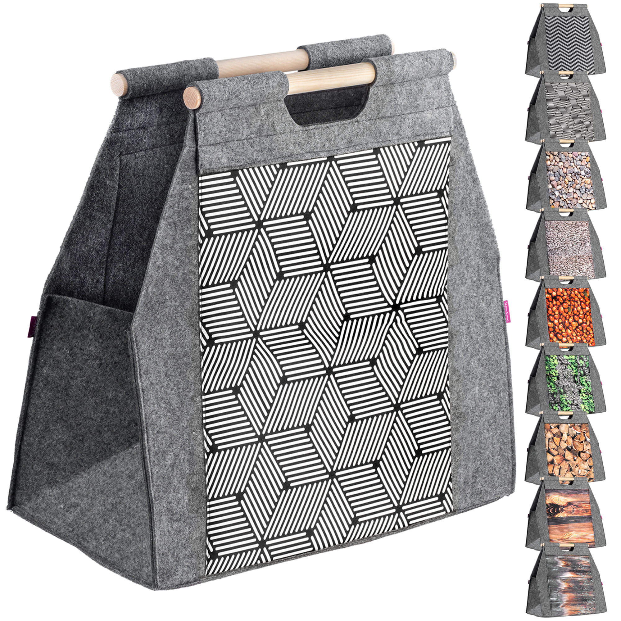 Torba gospodarcza na drewno kominkowe wzór cube