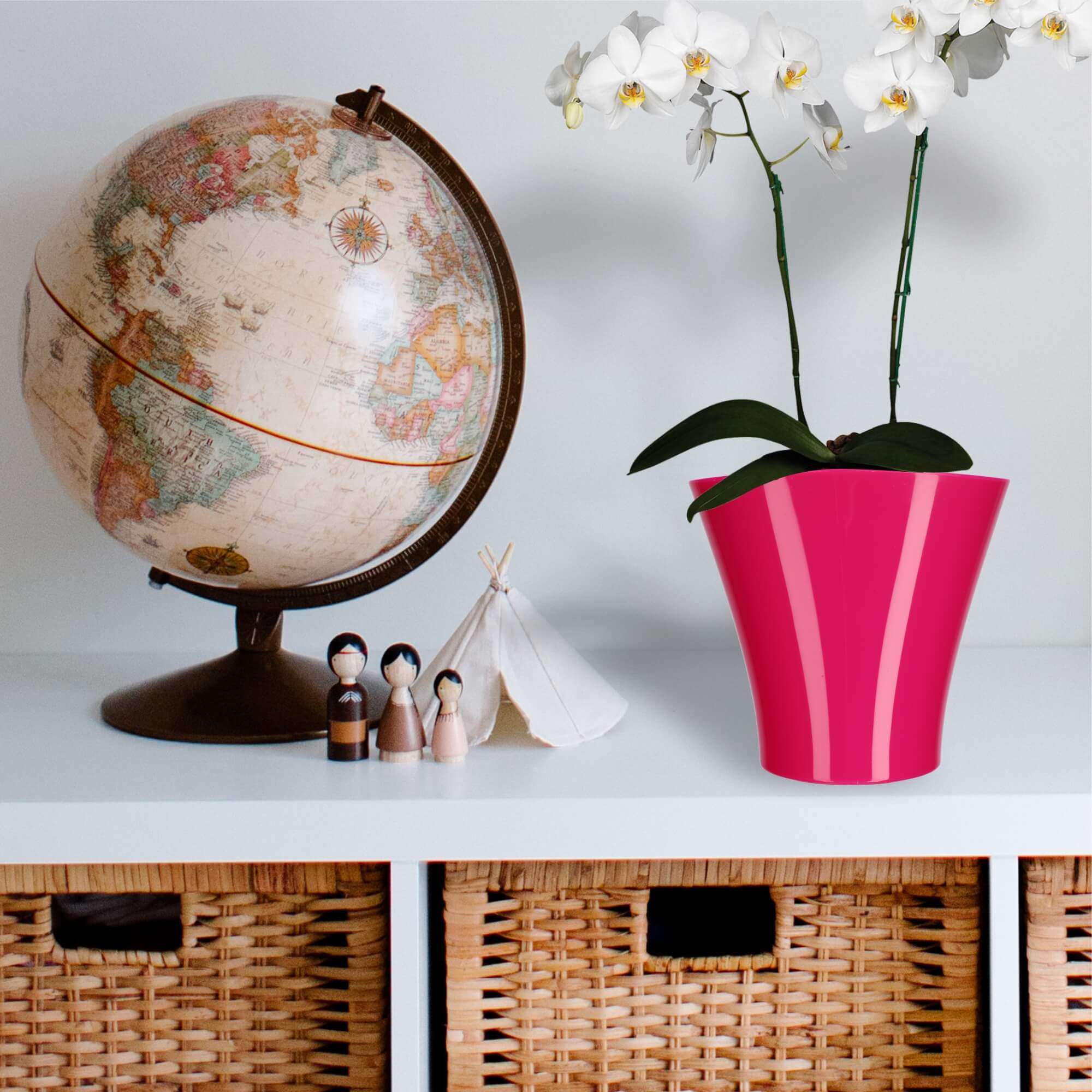 Doniczka na kwiaty Meria 16 cm, fuksja