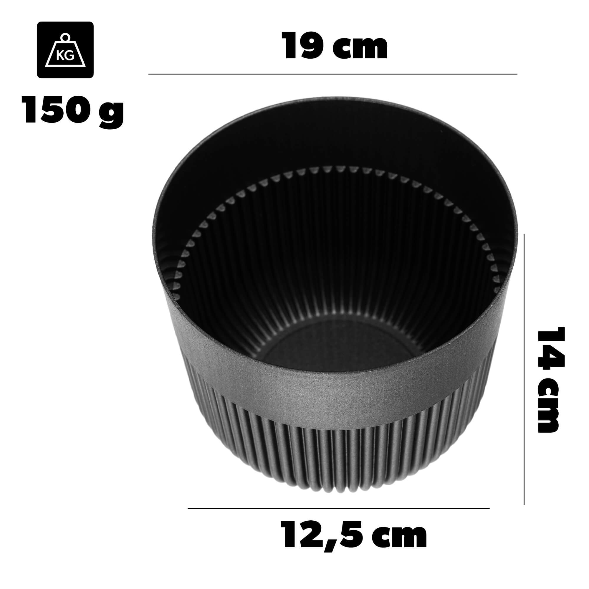 Doniczka osłonka Ornon 19 cm grafit