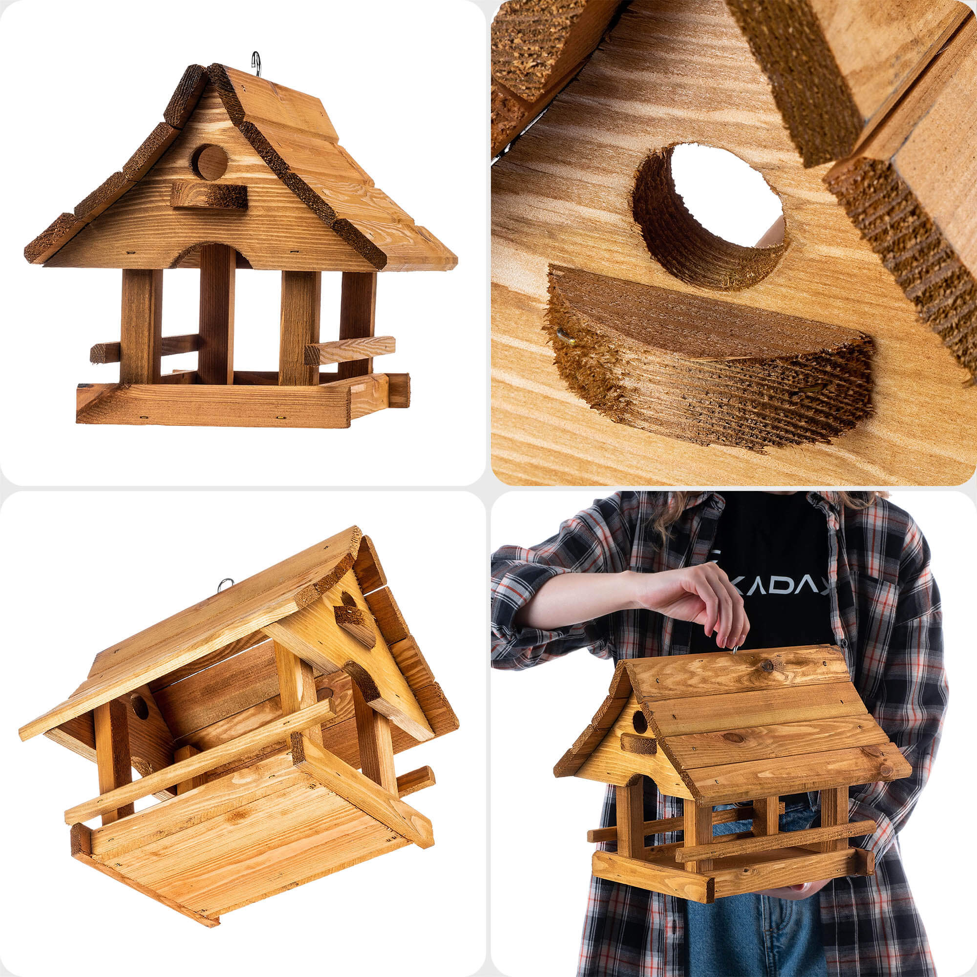 Karmnik dla ptaków Arbis domek 30 x 25 cm naturalny