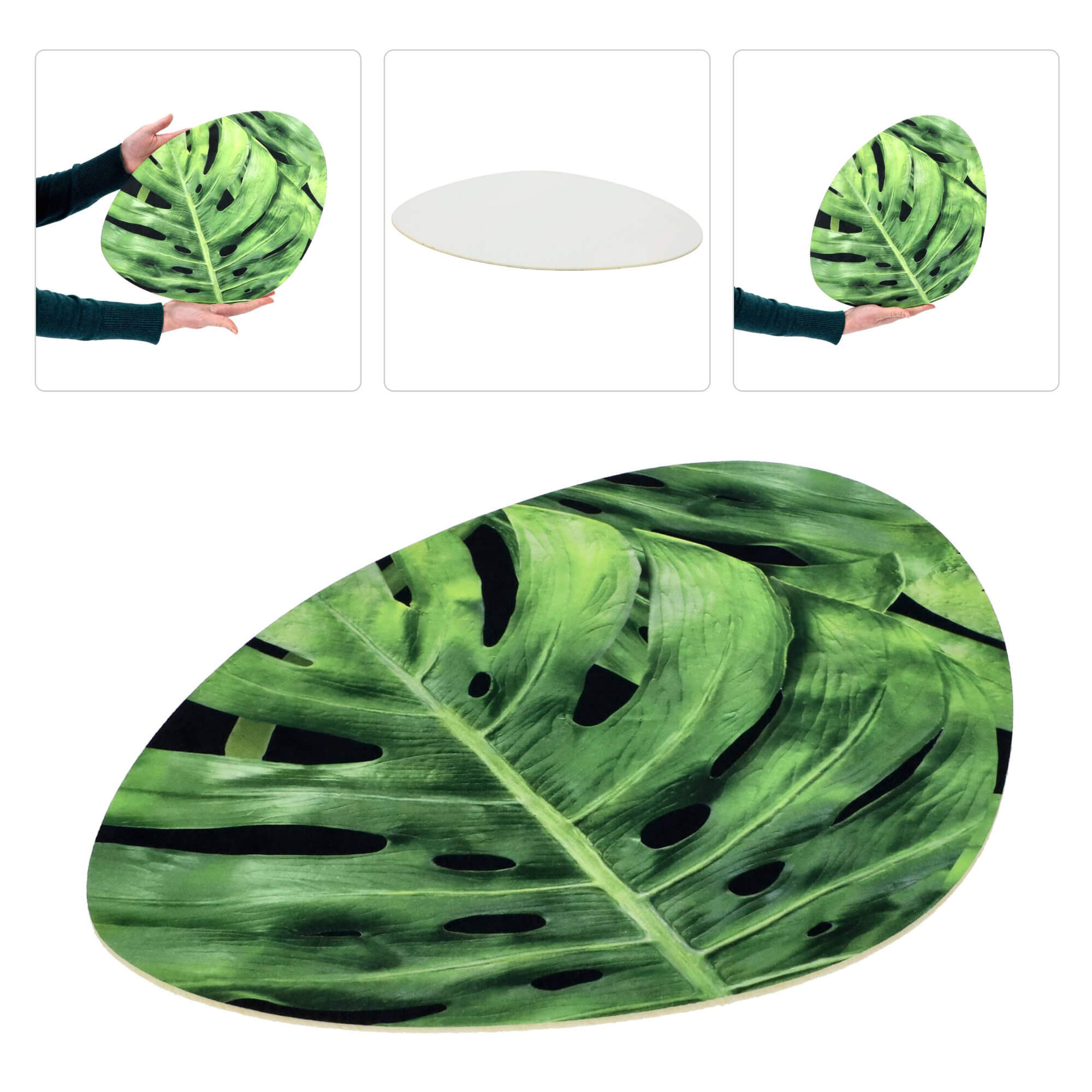 Podkładka na stół 41 x 32 cm, monstera na czarnym tle