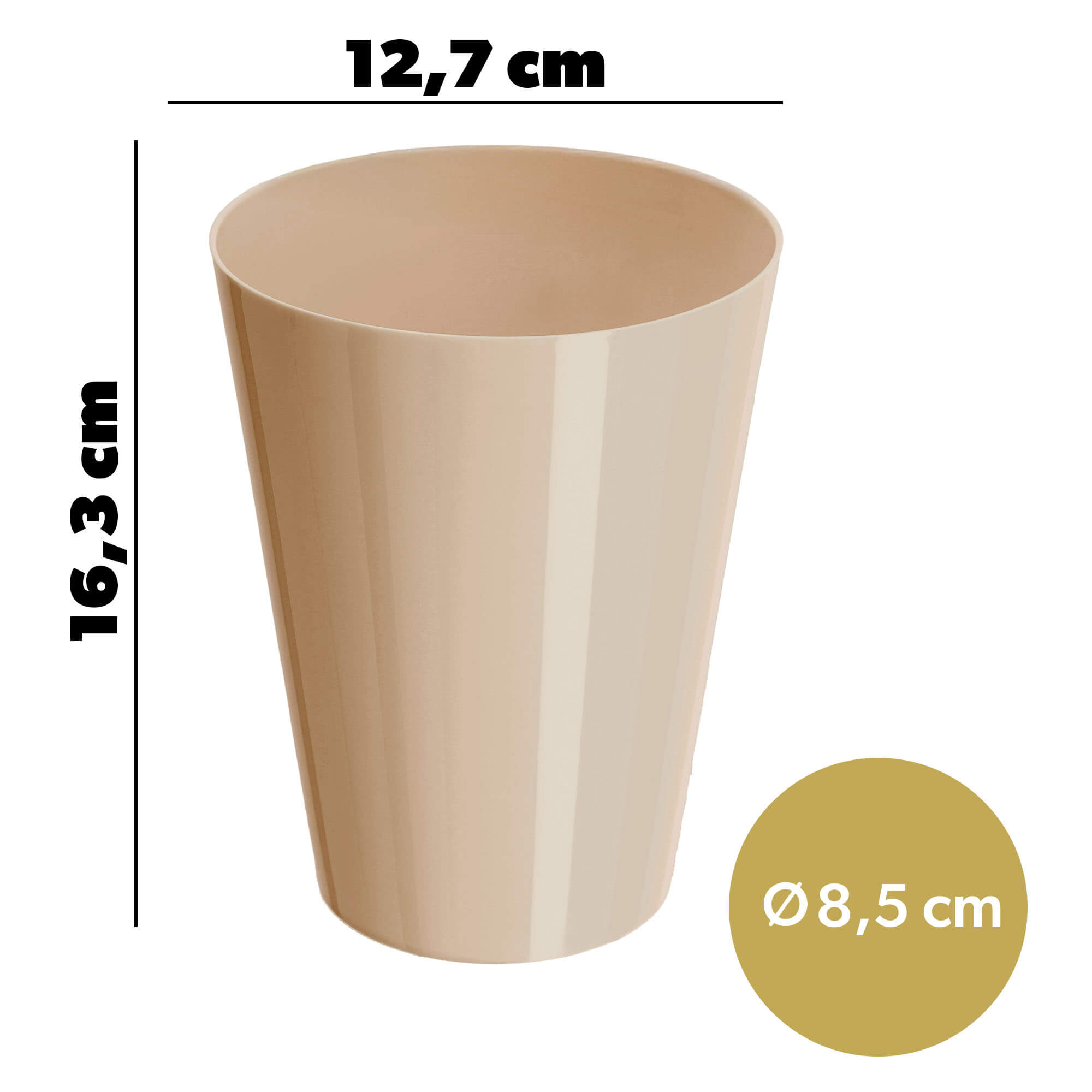 Doniczka na storczyka Cerda 13 cm, beżowa