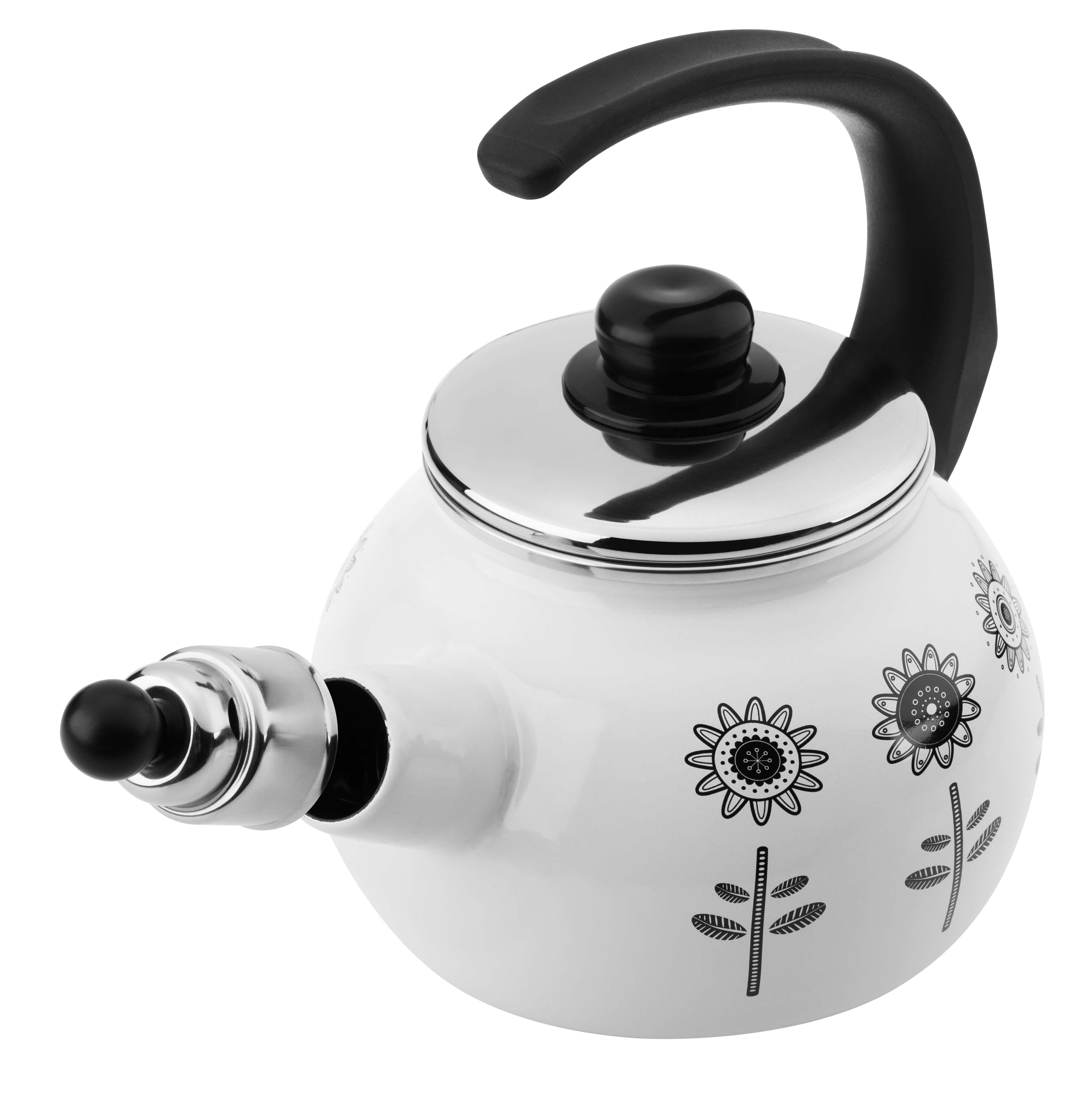 Czajnik emaliowany z gwizdkiem 1.8L, biały