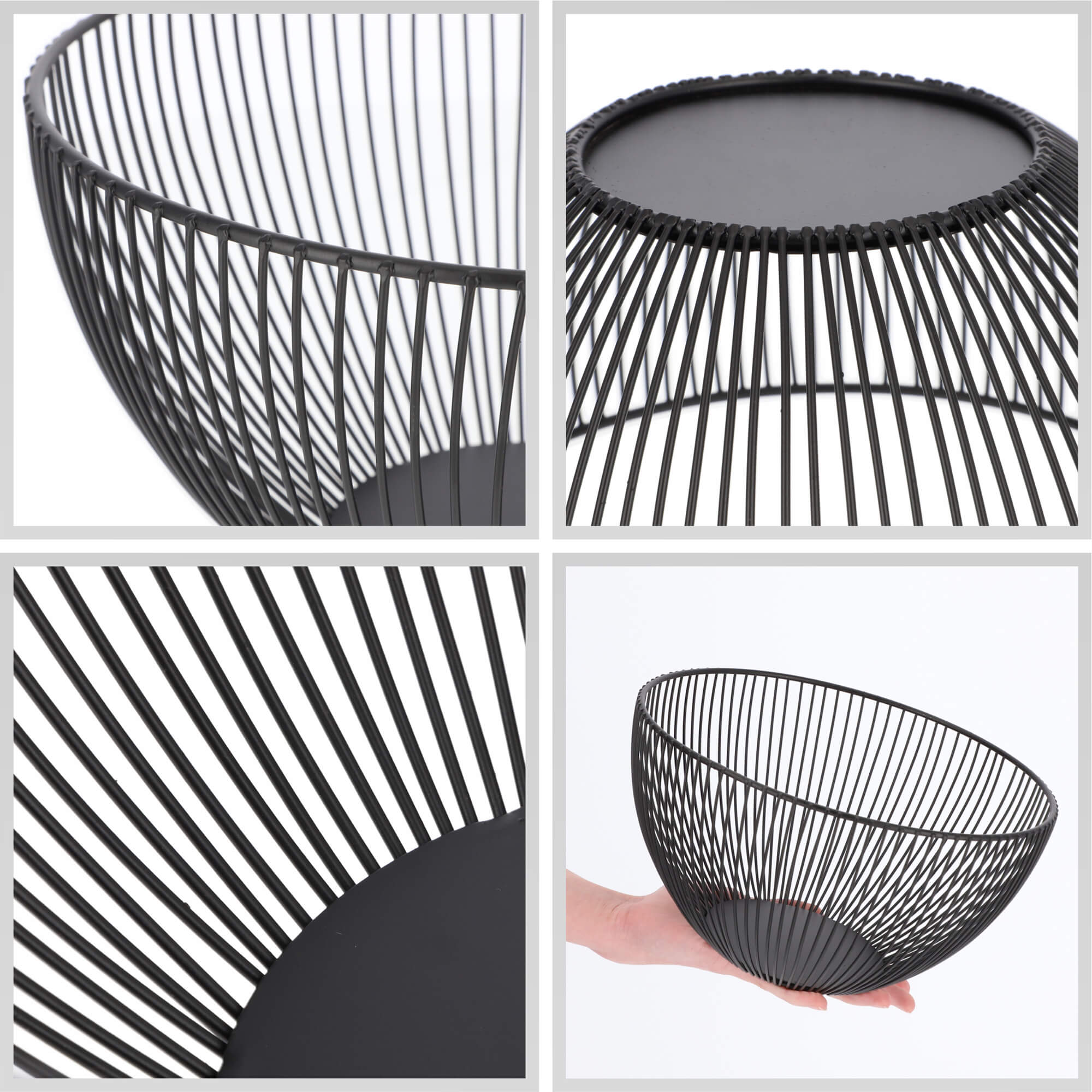 Metalowy koszyk na warzywa i owoce 25 cm, czarny