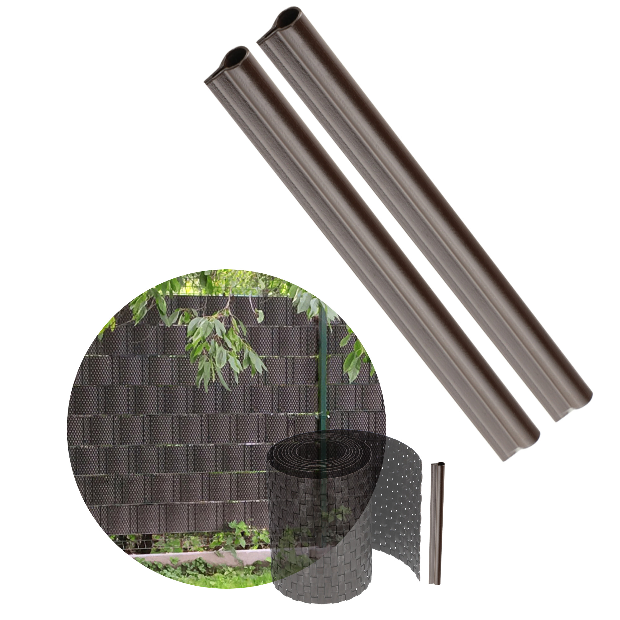 Klipsy do taśmy ogrodzeniowej ciemno brązowe 1 x 17 cm, 2 szt.