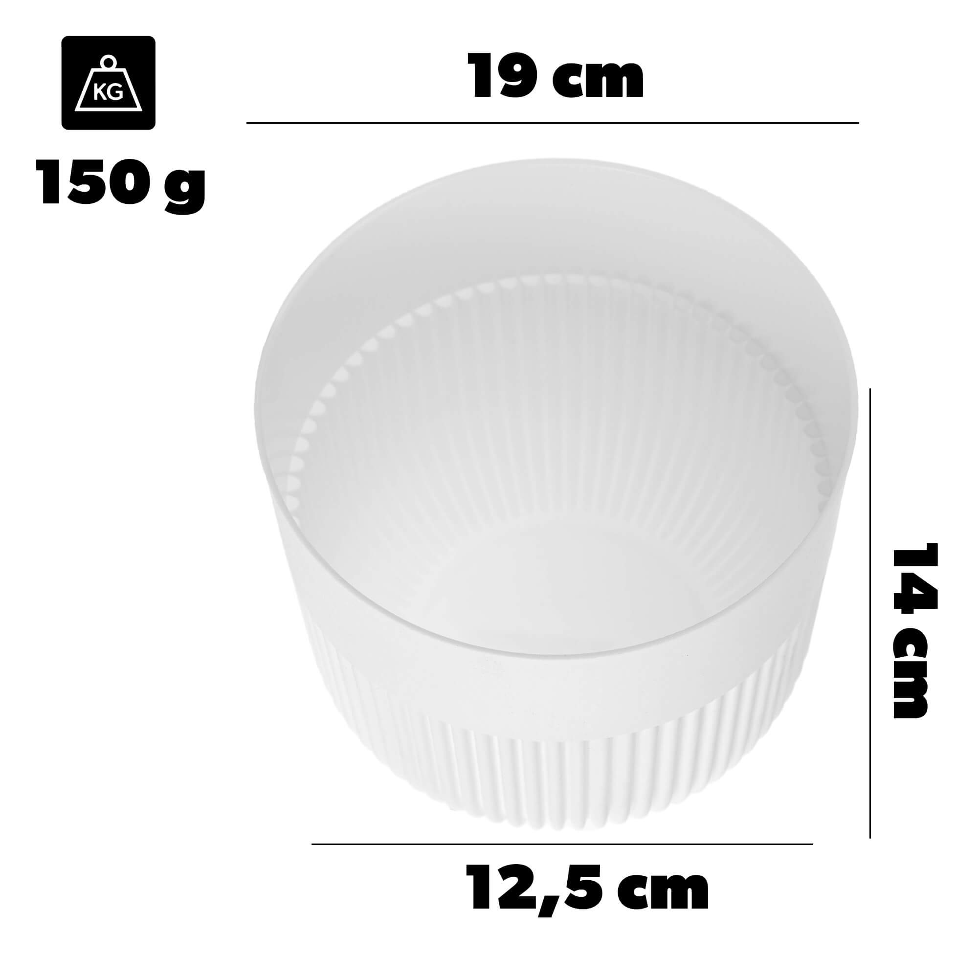 Doniczka osłonka Ornon 19 cm biała